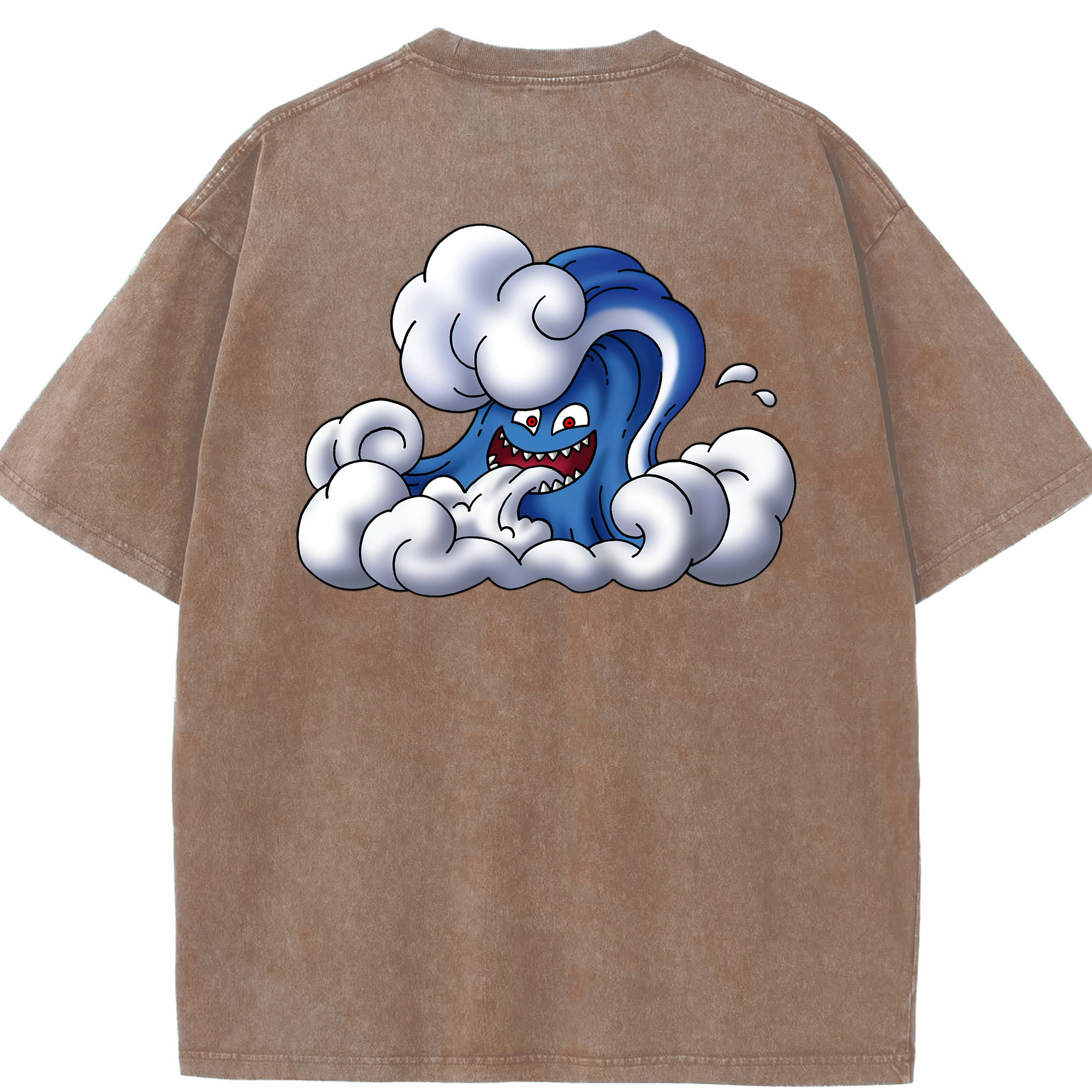 （画像用） ドラゴンクエスト Doragon Kuesuto Dragon Quest 綿100% ヴィンテージ風 半袖Tシャツ（背面プリント）