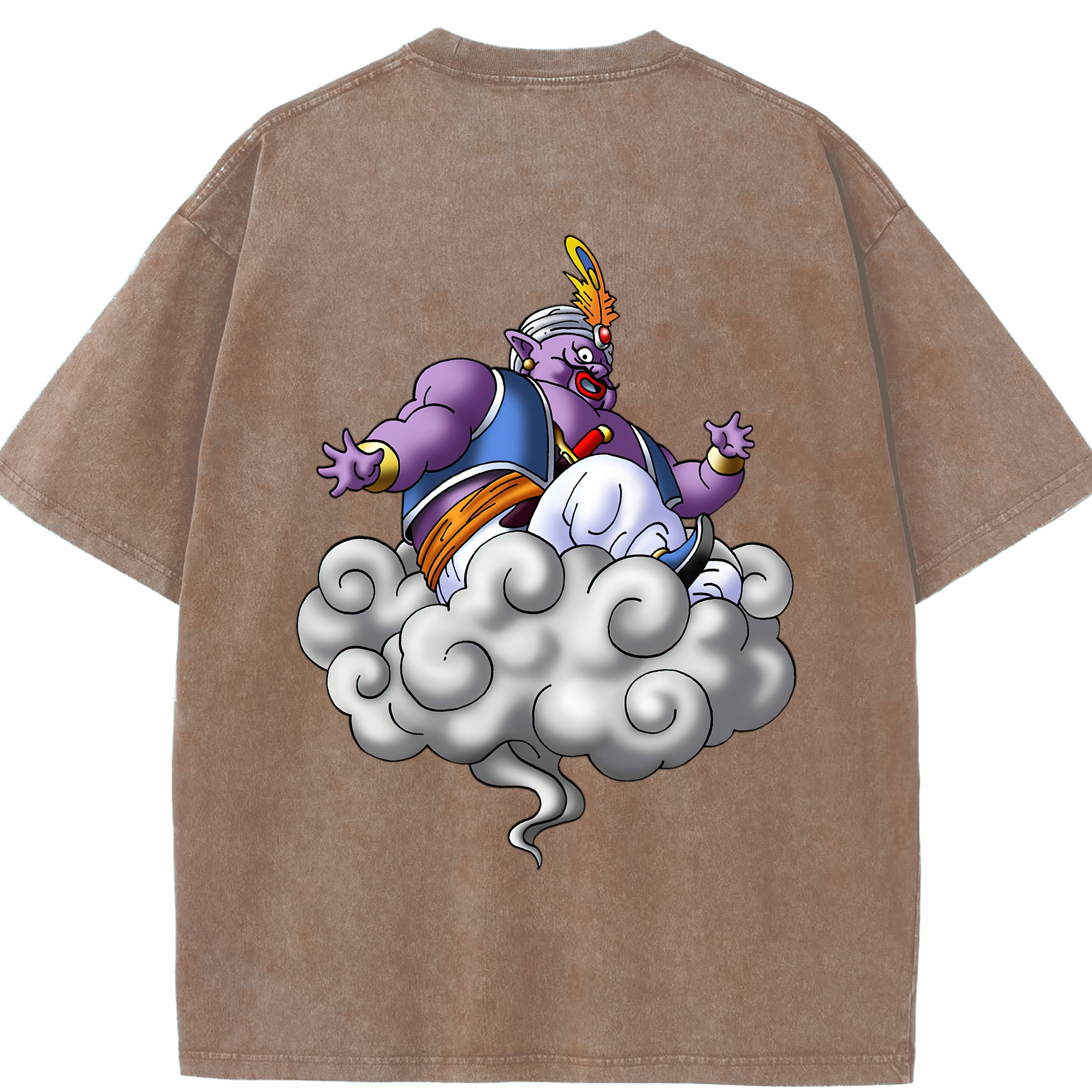 （画像用） ドラゴンクエスト Doragon Kuesuto Dragon Quest 綿100% ヴィンテージ風 半袖Tシャツ（背面プリント）