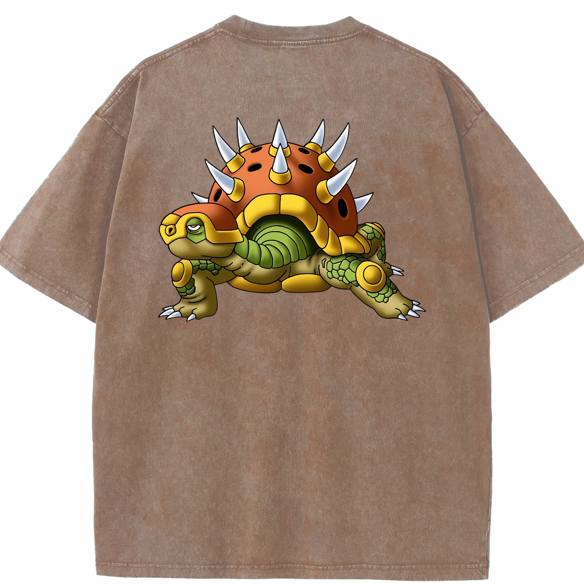 （画像用） ドラゴンクエスト Doragon Kuesuto Dragon Quest 綿100% ヴィンテージ風 半袖Tシャツ（背面プリント）
