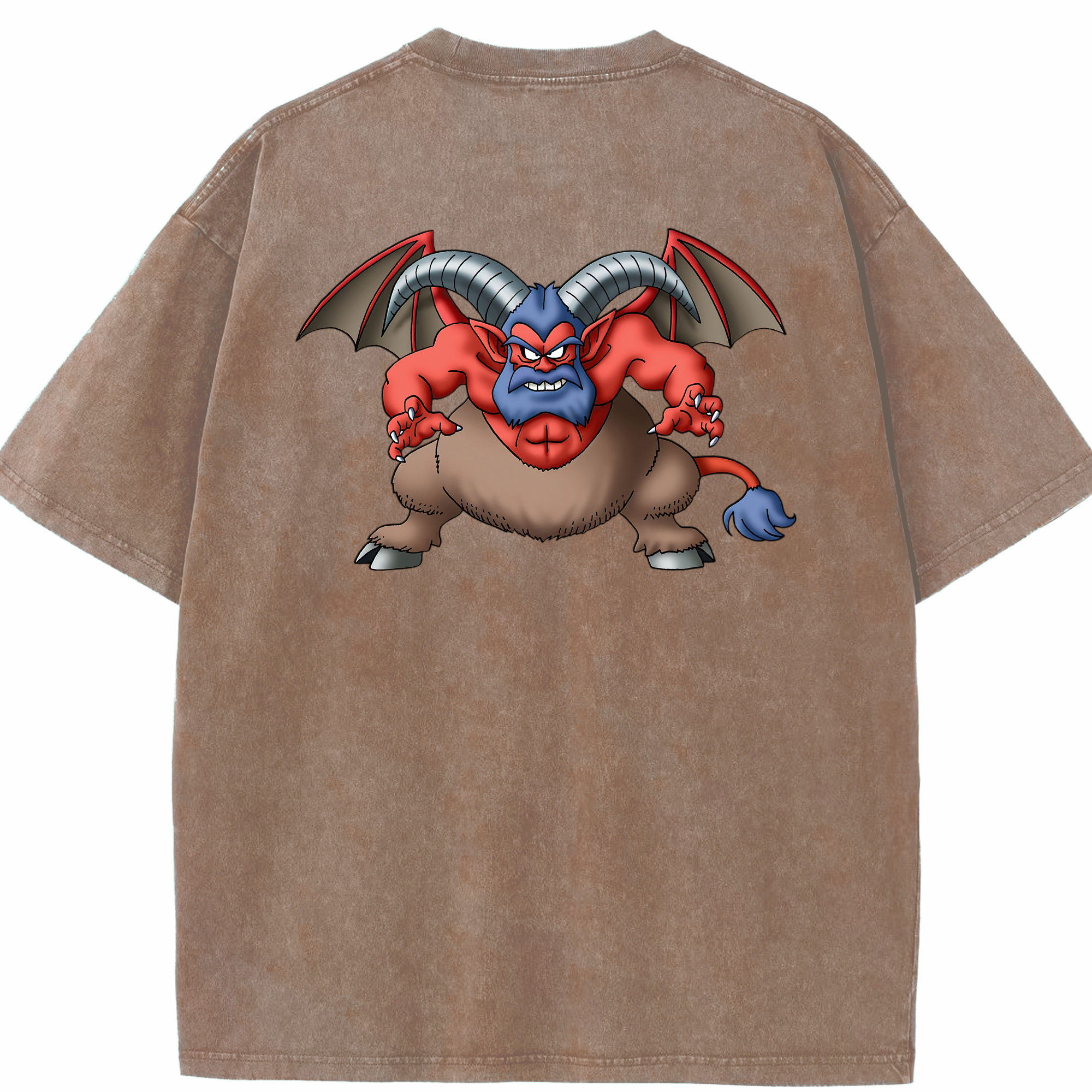（画像用） ドラゴンクエスト Doragon Kuesuto Dragon Quest 綿100% ヴィンテージ風 半袖Tシャツ（背面プリント）