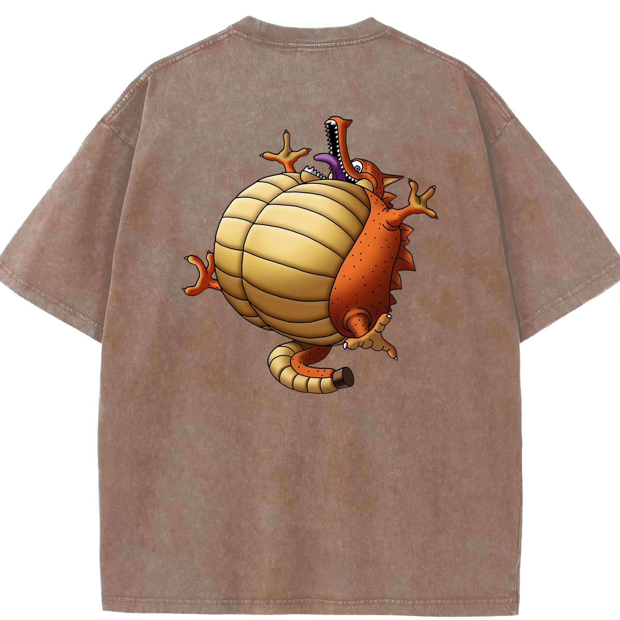 （画像用） ドラゴンクエスト Doragon Kuesuto Dragon Quest 綿100% ヴィンテージ風 半袖Tシャツ（背面プリント）