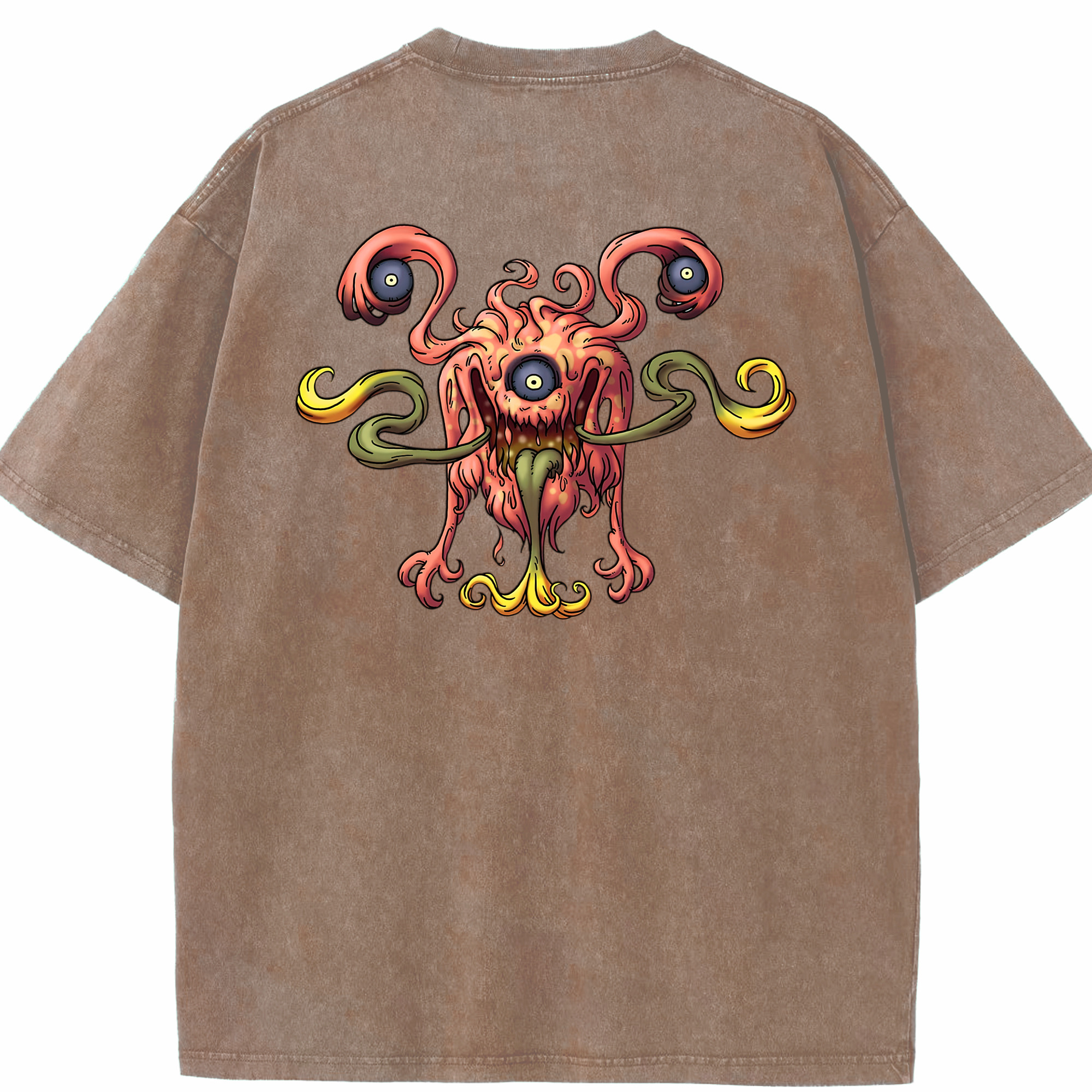 （画像用） ドラゴンクエスト Doragon Kuesuto Dragon Quest 綿100% ヴィンテージ風 半袖Tシャツ（背面プリント）