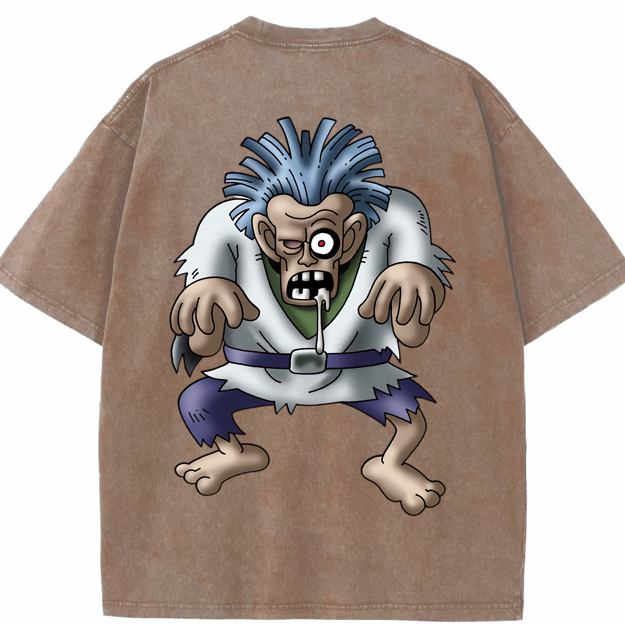 （画像用） ドラゴンクエスト Doragon Kuesuto Dragon Quest 綿100% ヴィンテージ風 半袖Tシャツ（背面プリント）