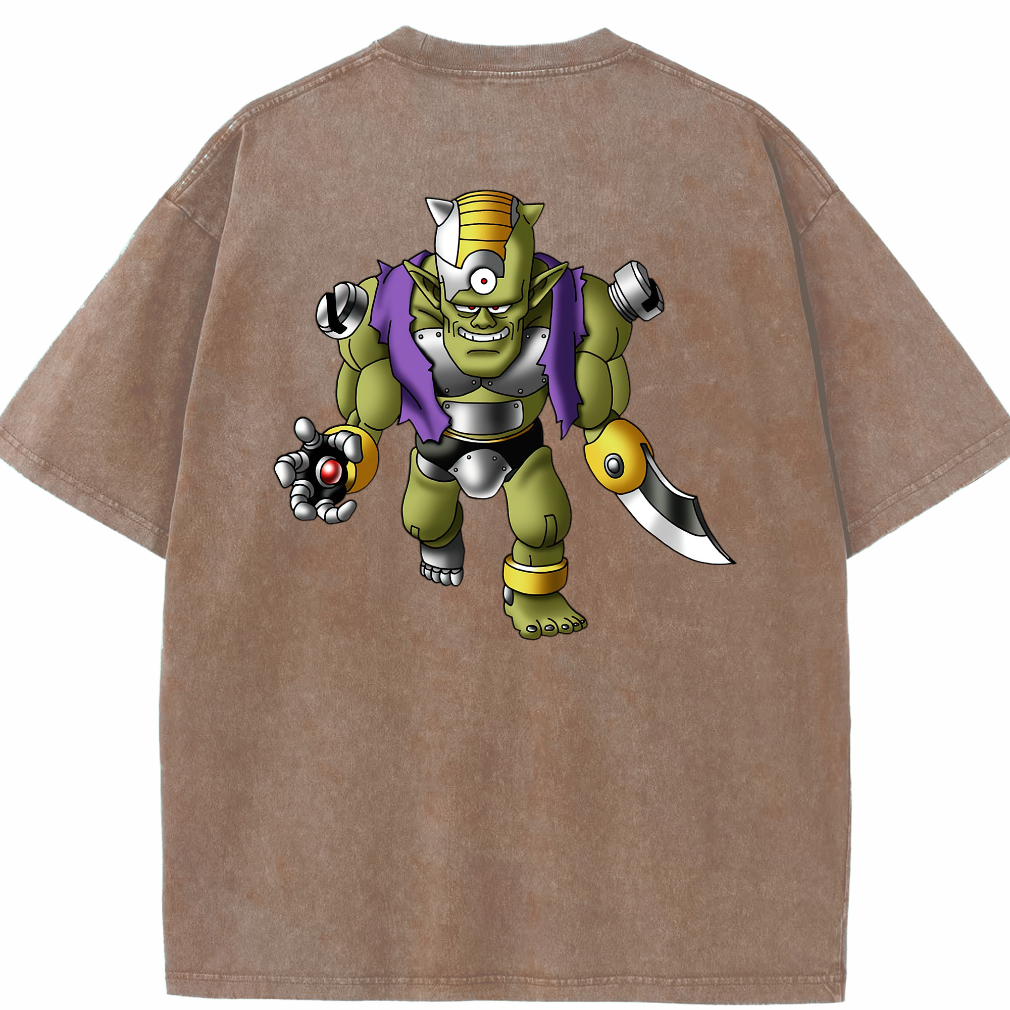 （画像用） ドラゴンクエスト Doragon Kuesuto Dragon Quest 綿100% ヴィンテージ風 半袖Tシャツ（背面プリント）