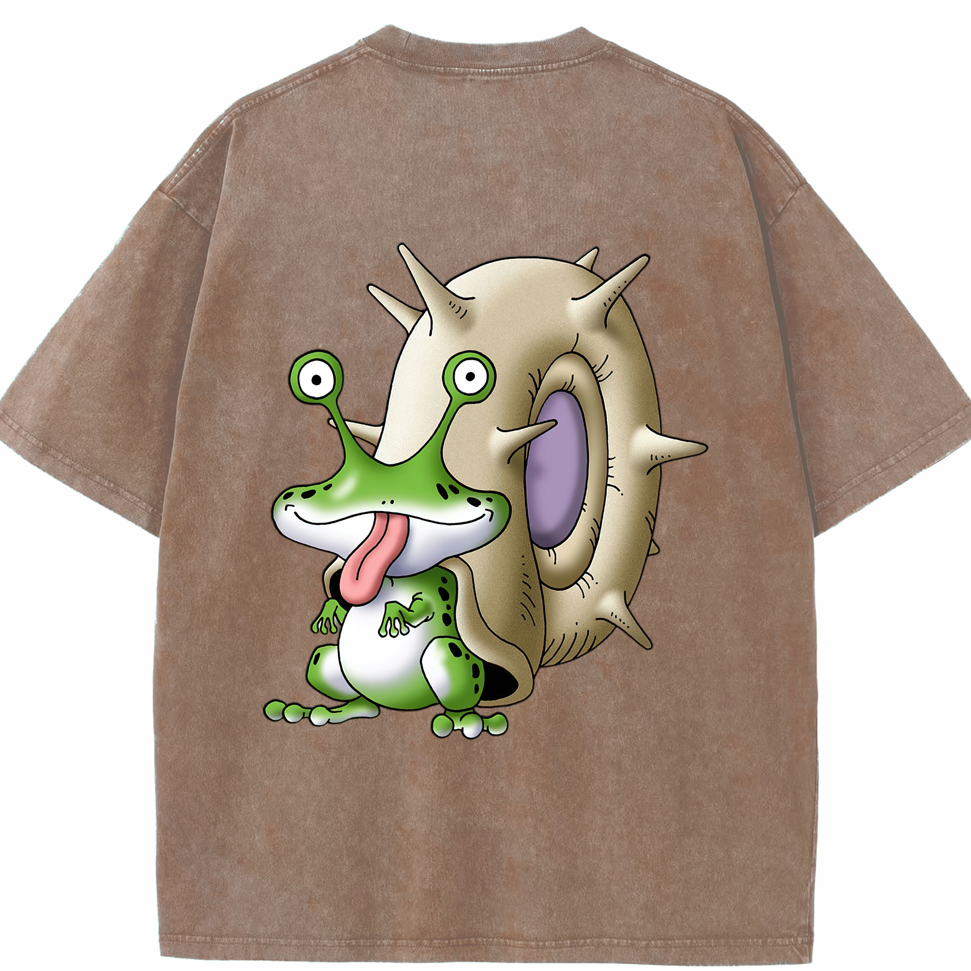 （画像用） ドラゴンクエスト Doragon Kuesuto Dragon Quest 綿100% ヴィンテージ風 半袖Tシャツ（背面プリント）