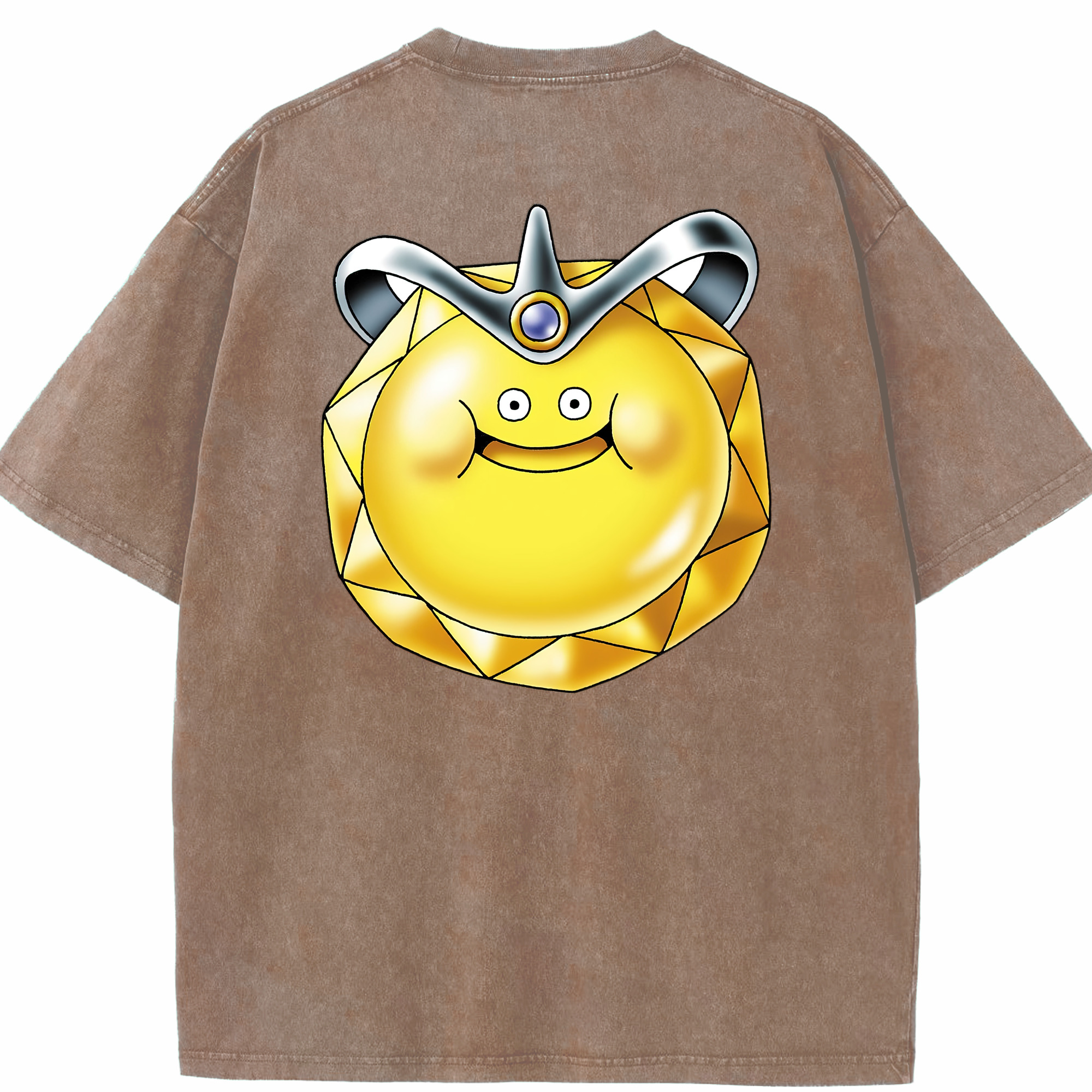 （画像用） ドラゴンクエスト Doragon Kuesuto Dragon Quest 綿100% ヴィンテージ風 半袖Tシャツ（背面プリント）
