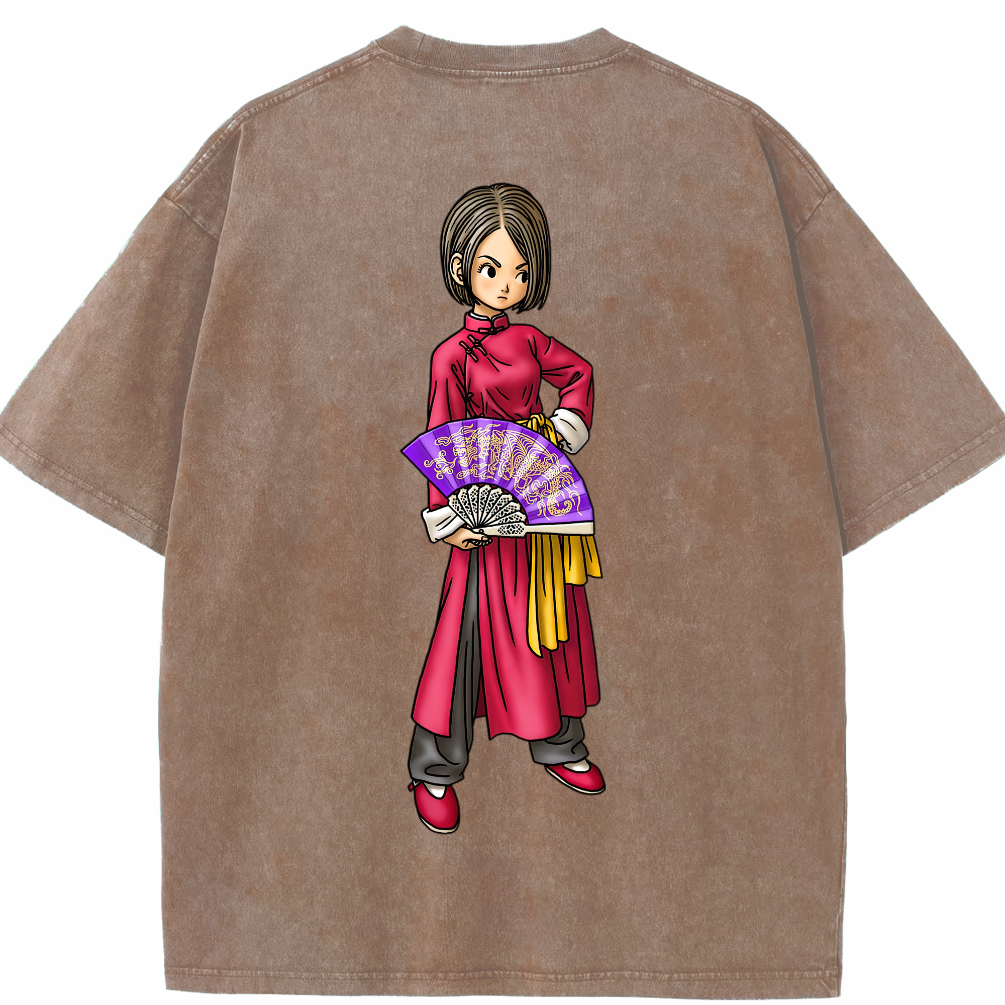 （画像用） ドラゴンクエスト Doragon Kuesuto Dragon Quest 綿100% ヴィンテージ風 半袖Tシャツ（背面プリント）