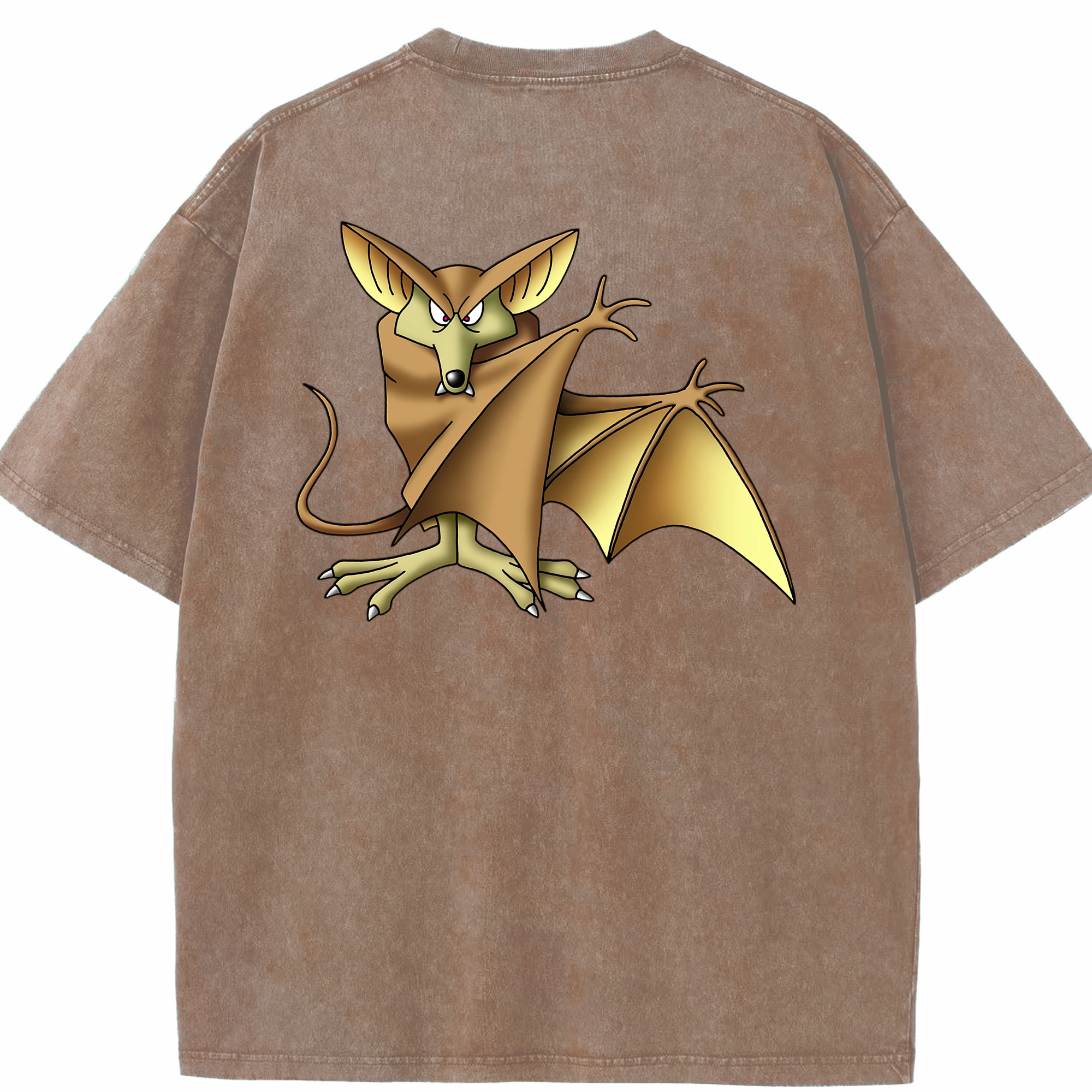 （画像用） ドラゴンクエスト Doragon Kuesuto Dragon Quest 綿100% ヴィンテージ風 半袖Tシャツ（背面プリント）