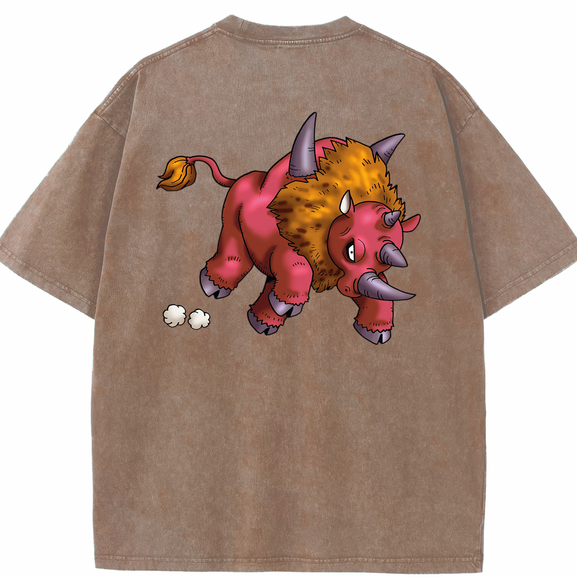 （画像用） ドラゴンクエスト Doragon Kuesuto Dragon Quest 綿100% ヴィンテージ風 半袖Tシャツ（背面プリント）
