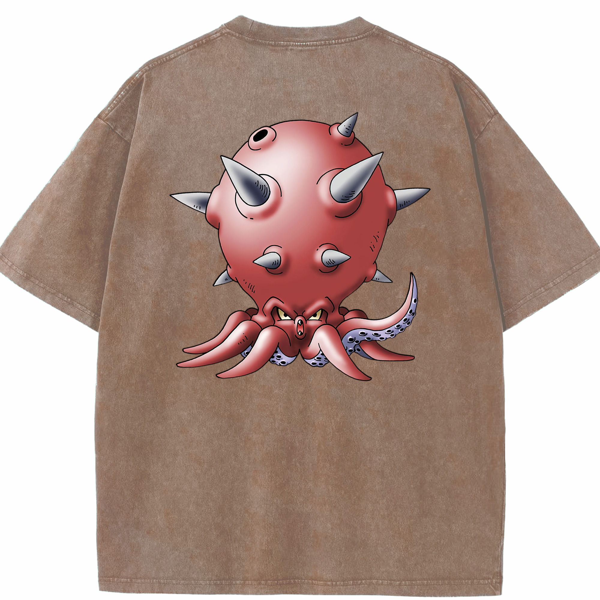 （画像用） ドラゴンクエスト Doragon Kuesuto Dragon Quest 綿100% ヴィンテージ風 半袖Tシャツ（背面プリント）
