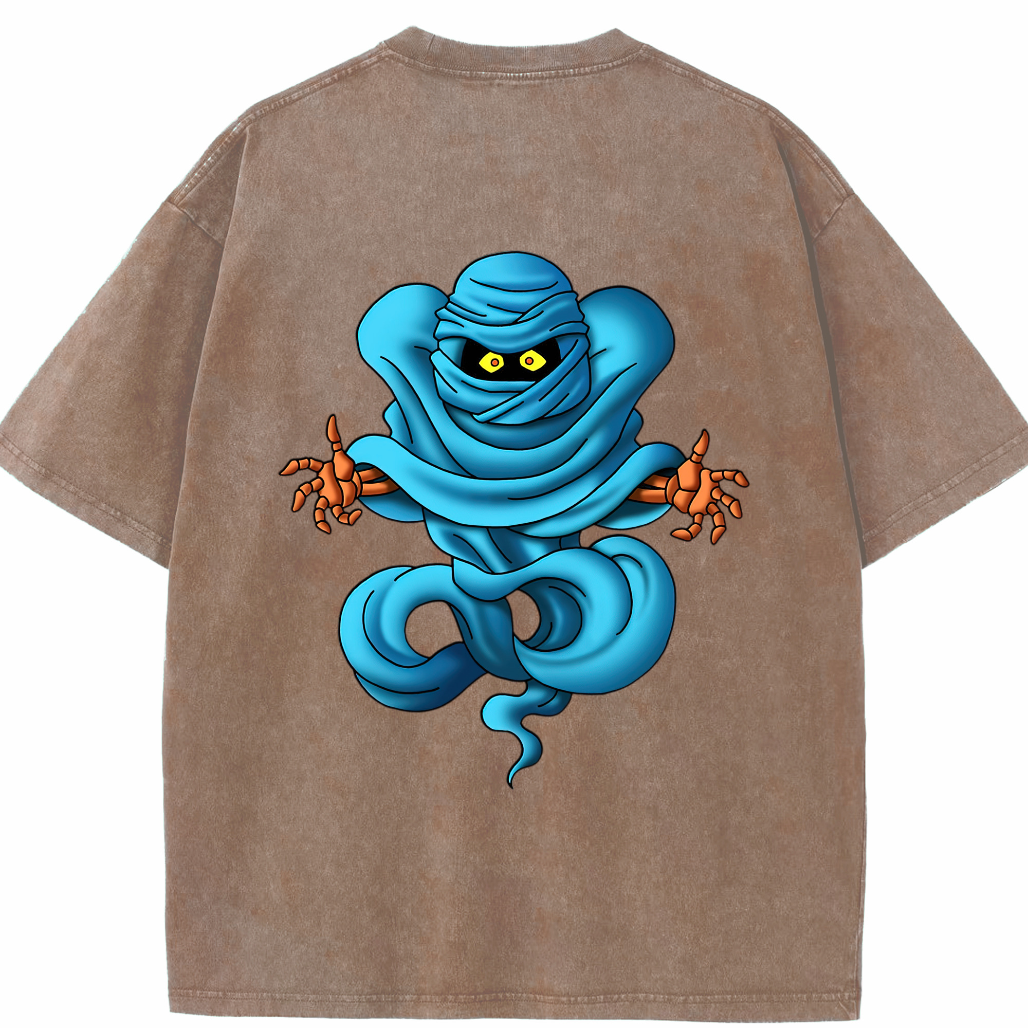 （画像用） ドラゴンクエスト Doragon Kuesuto Dragon Quest 綿100% ヴィンテージ風 半袖Tシャツ（背面プリント）