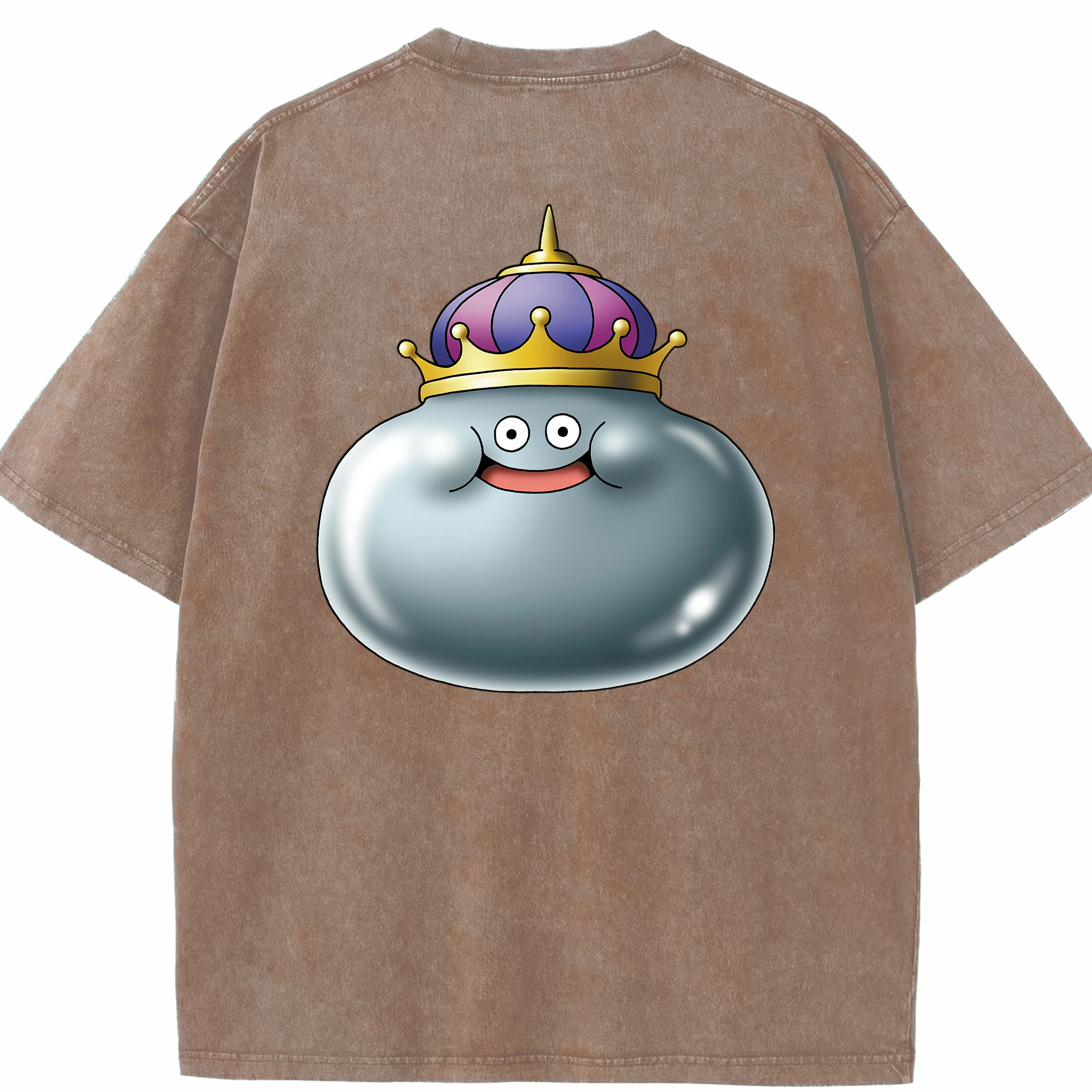 （画像用） ドラゴンクエスト Doragon Kuesuto Dragon Quest 綿100% ヴィンテージ風 半袖Tシャツ（背面プリント）