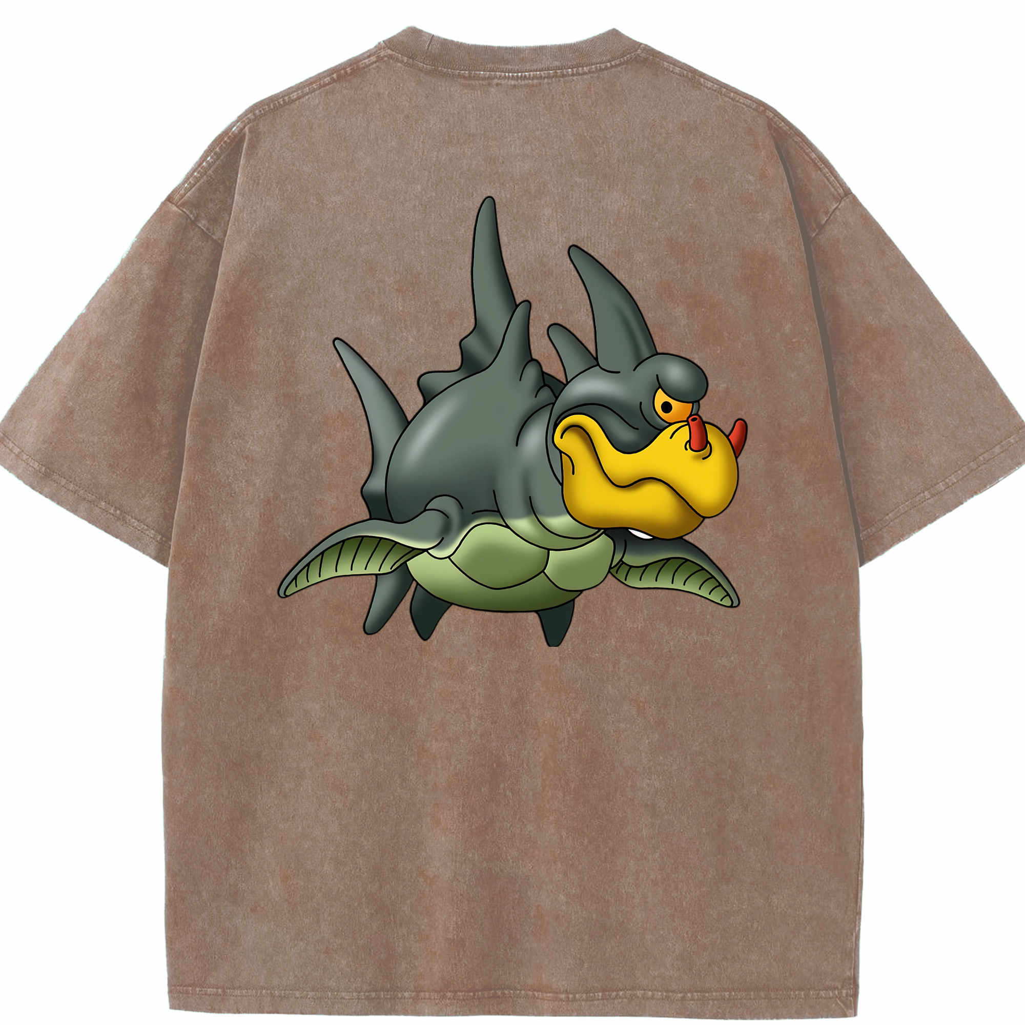 （画像用） ドラゴンクエスト Doragon Kuesuto Dragon Quest 綿100% ヴィンテージ風 半袖Tシャツ（背面プリント）