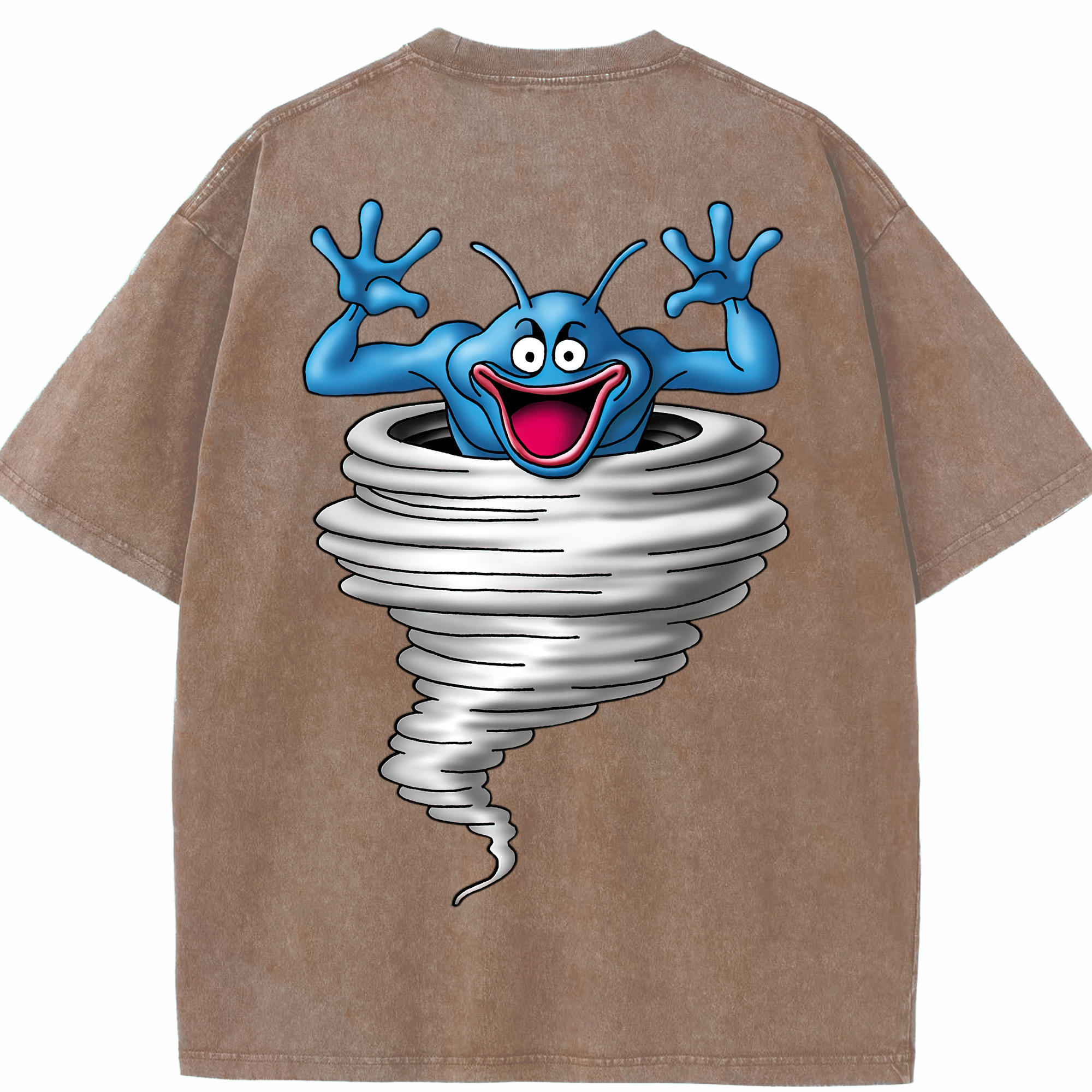 （画像用） ドラゴンクエスト Doragon Kuesuto Dragon Quest 綿100% ヴィンテージ風 半袖Tシャツ（背面プリント）