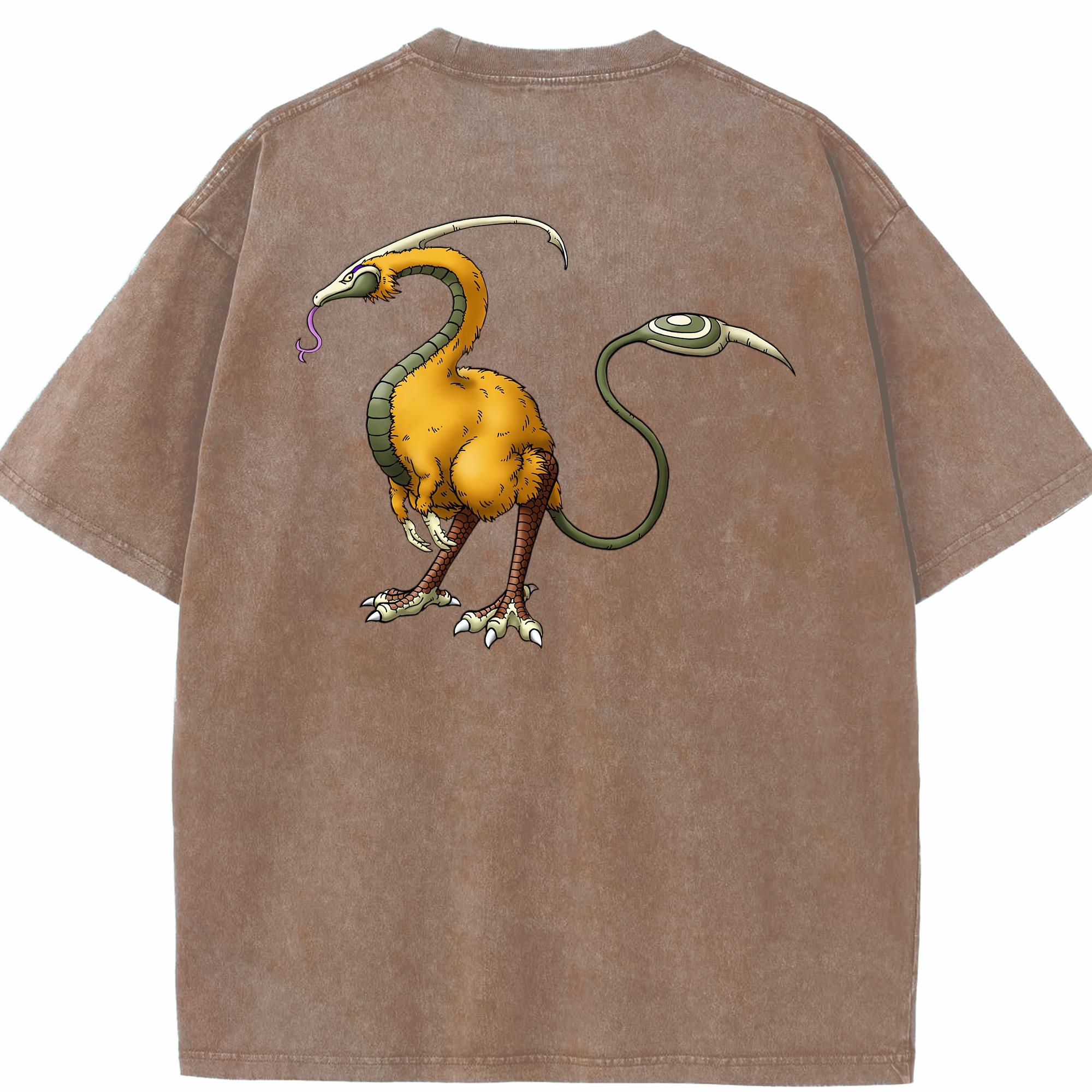 （画像用） ドラゴンクエスト Doragon Kuesuto Dragon Quest 綿100% ヴィンテージ風 半袖Tシャツ（背面プリント）