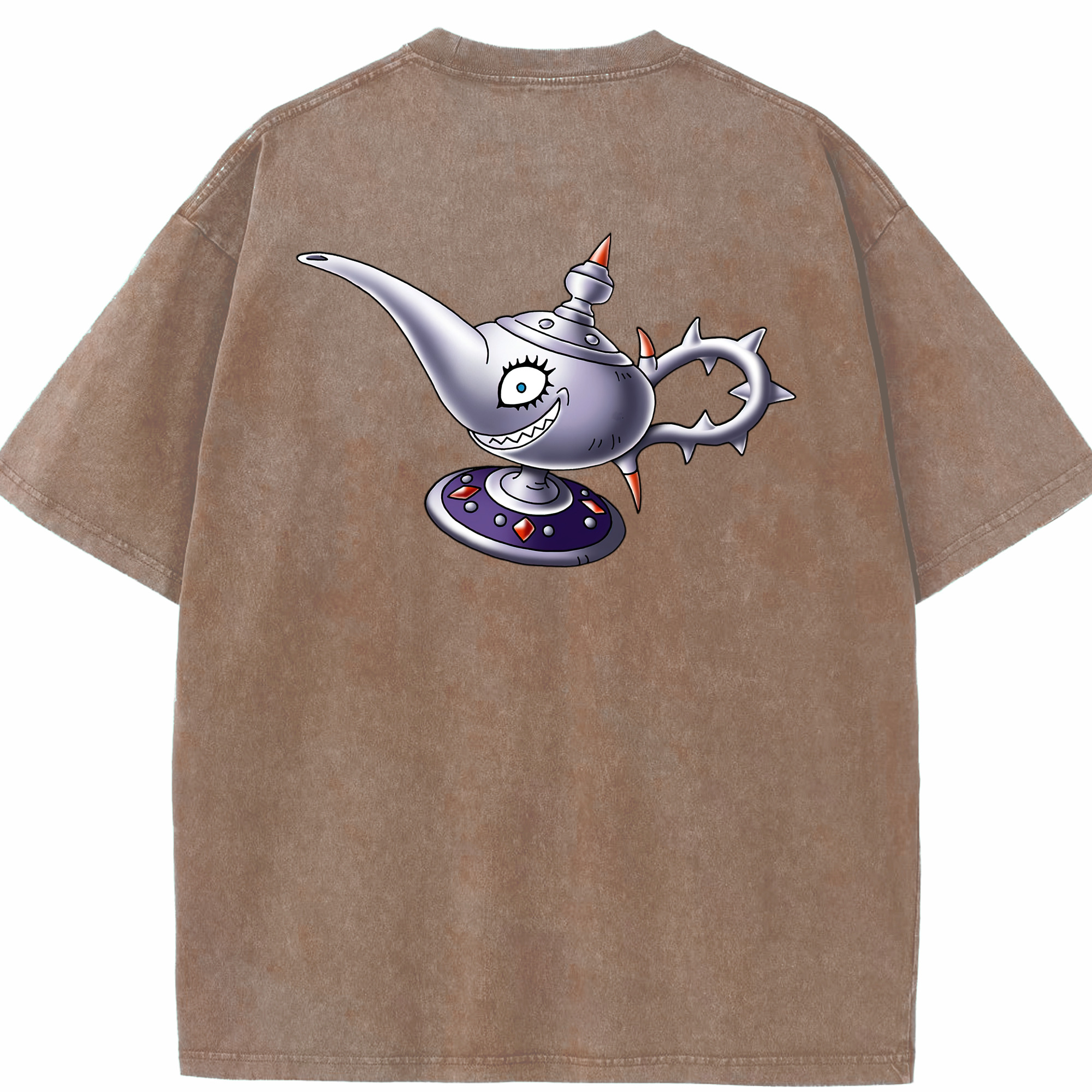 （画像用） ドラゴンクエスト Doragon Kuesuto Dragon Quest 綿100% ヴィンテージ風 半袖Tシャツ（背面プリント）