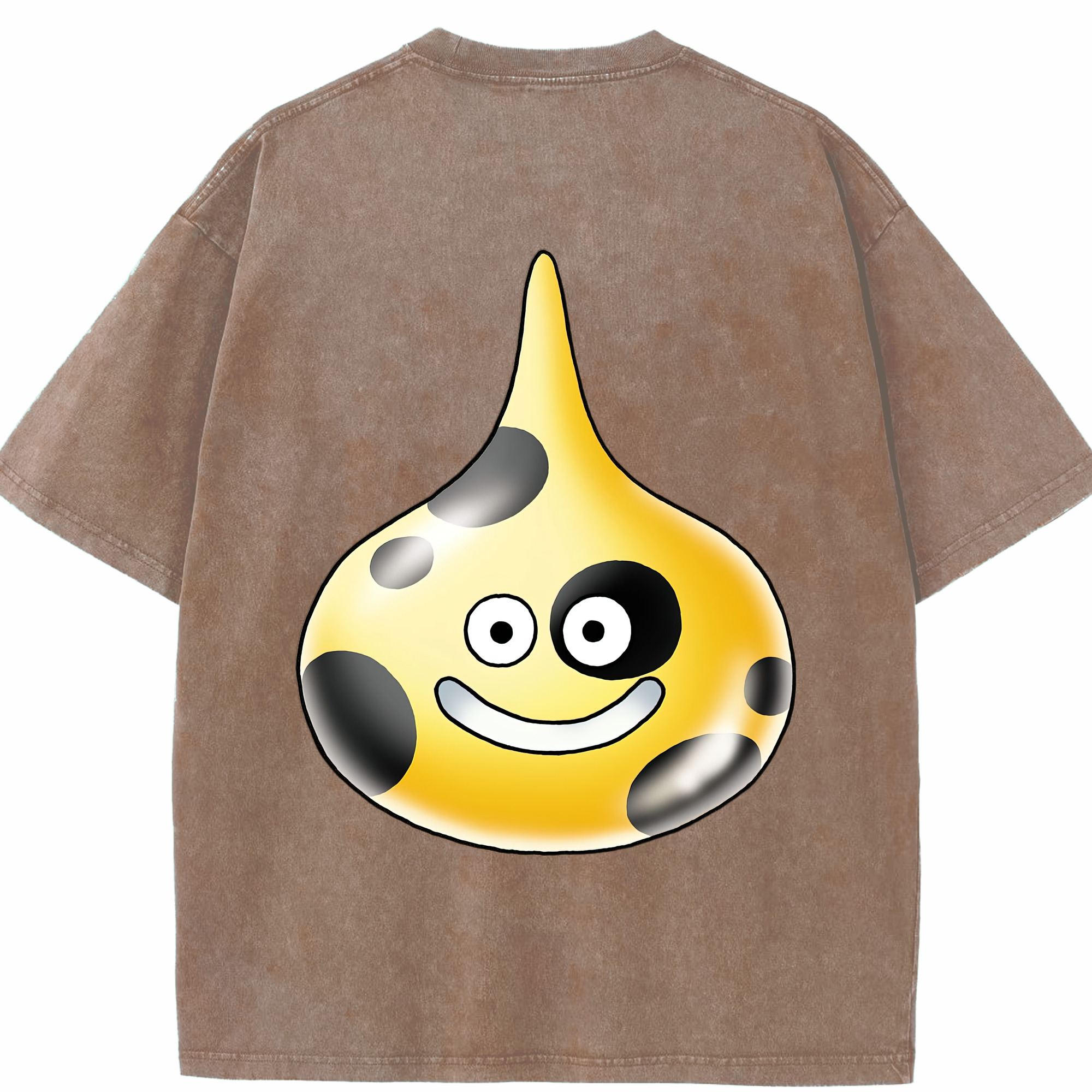 （画像用） ドラゴンクエスト Doragon Kuesuto Dragon Quest 綿100% ヴィンテージ風 半袖Tシャツ（背面プリント）