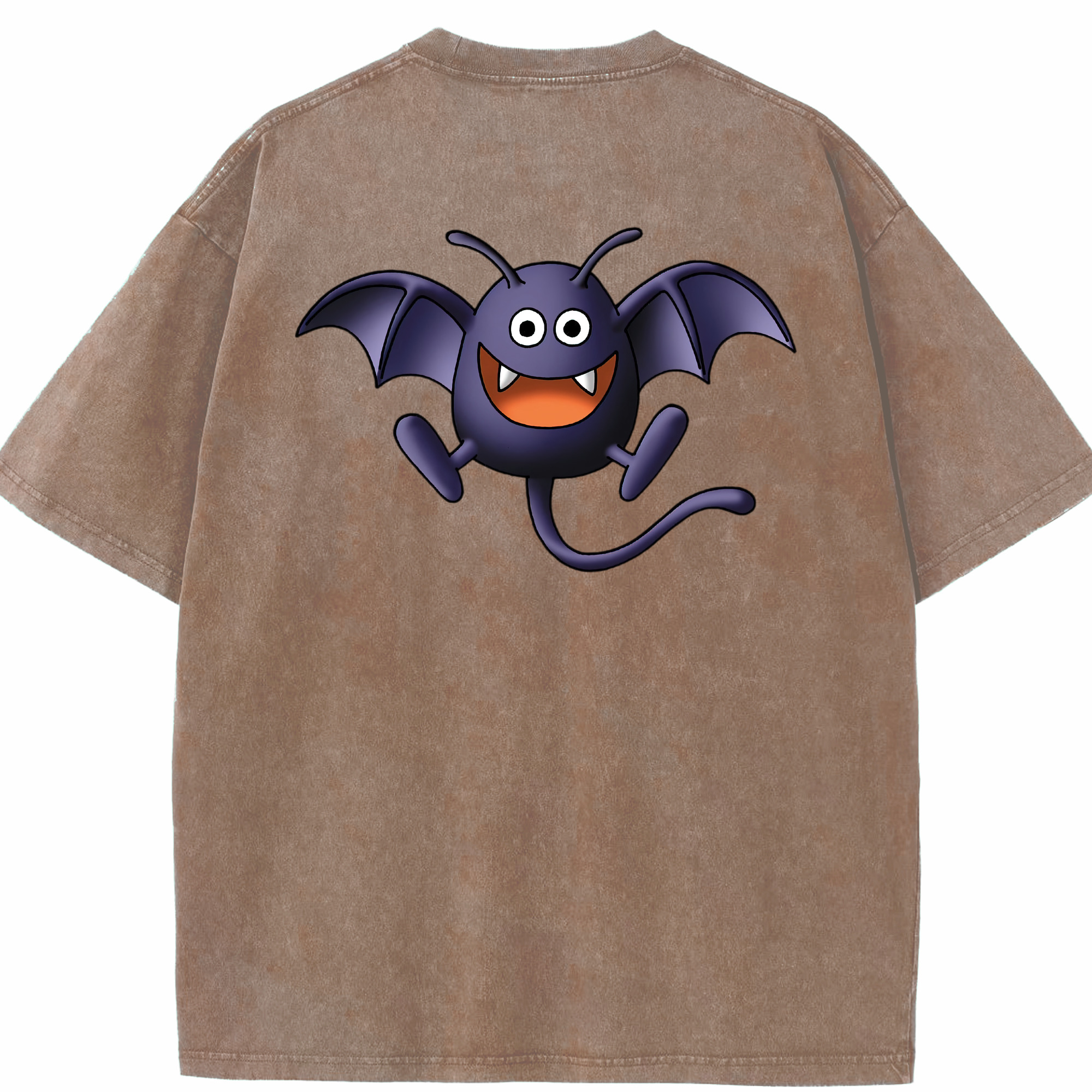 （画像用） ドラゴンクエスト Doragon Kuesuto Dragon Quest 綿100% ヴィンテージ風 半袖Tシャツ（背面プリント）