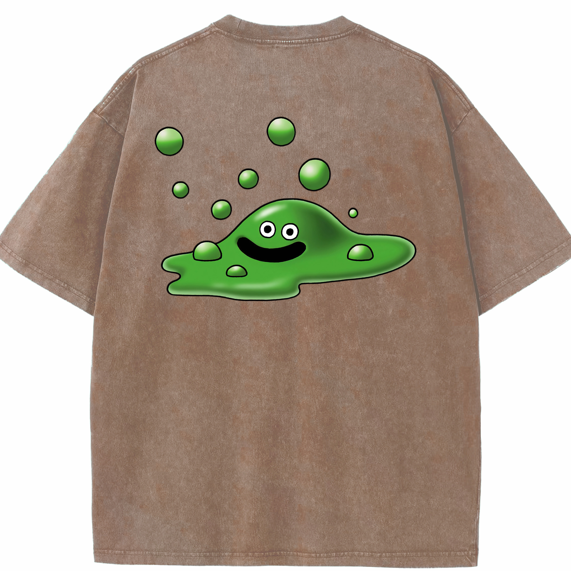 （画像用） ドラゴンクエスト Doragon Kuesuto Dragon Quest 綿100% ヴィンテージ風 半袖Tシャツ（背面プリント）