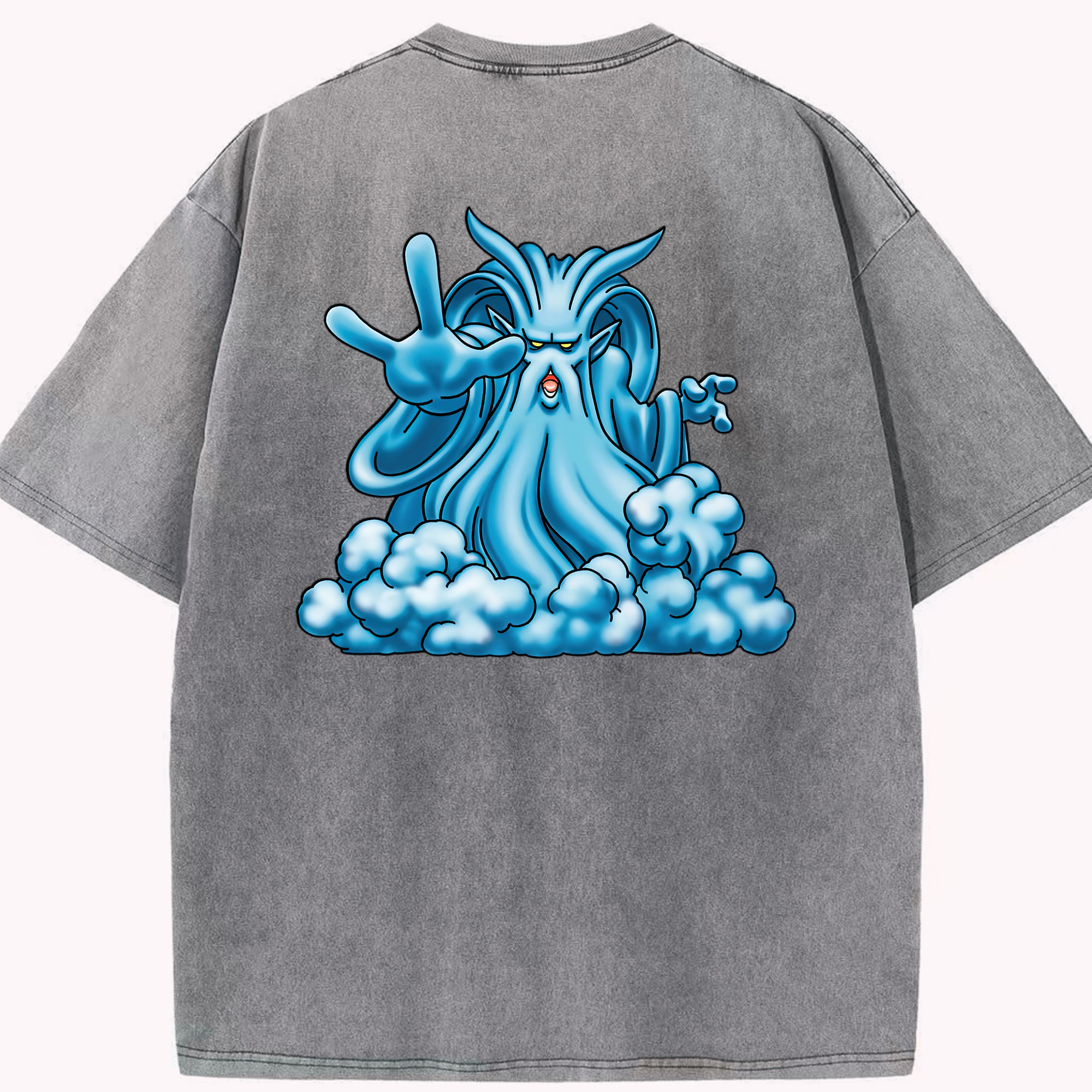 （画像用） ドラゴンクエスト Doragon Kuesuto Dragon Quest 綿100% ヴィンテージ風 半袖Tシャツ（背面プリント）