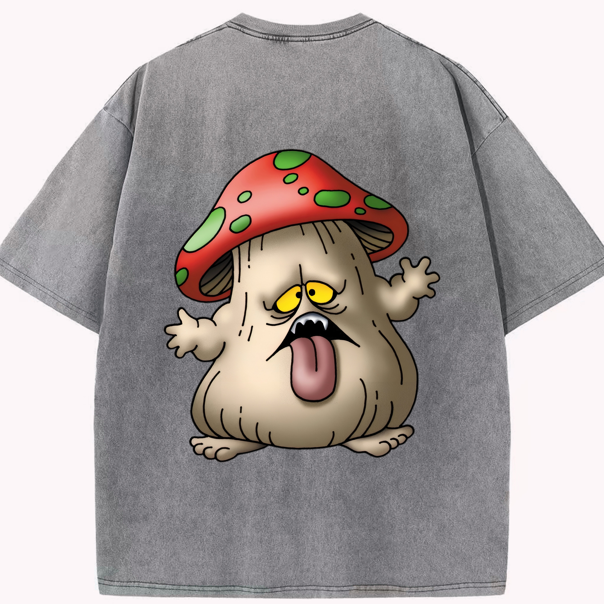 （画像用） ドラゴンクエスト Doragon Kuesuto Dragon Quest 綿100% ヴィンテージ風 半袖Tシャツ（背面プリント）