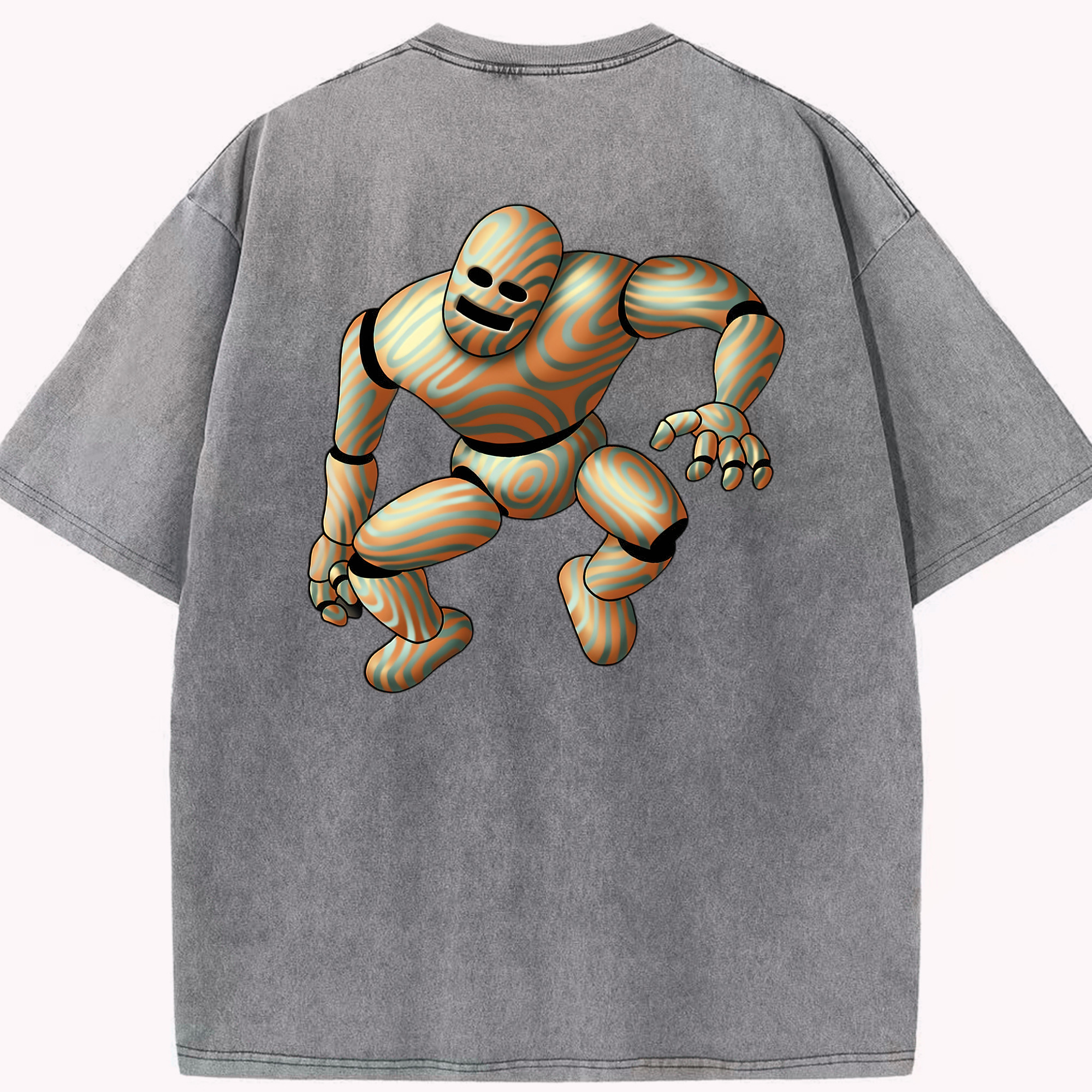 （画像用） ドラゴンクエスト Doragon Kuesuto Dragon Quest 綿100% ヴィンテージ風 半袖Tシャツ（背面プリント）