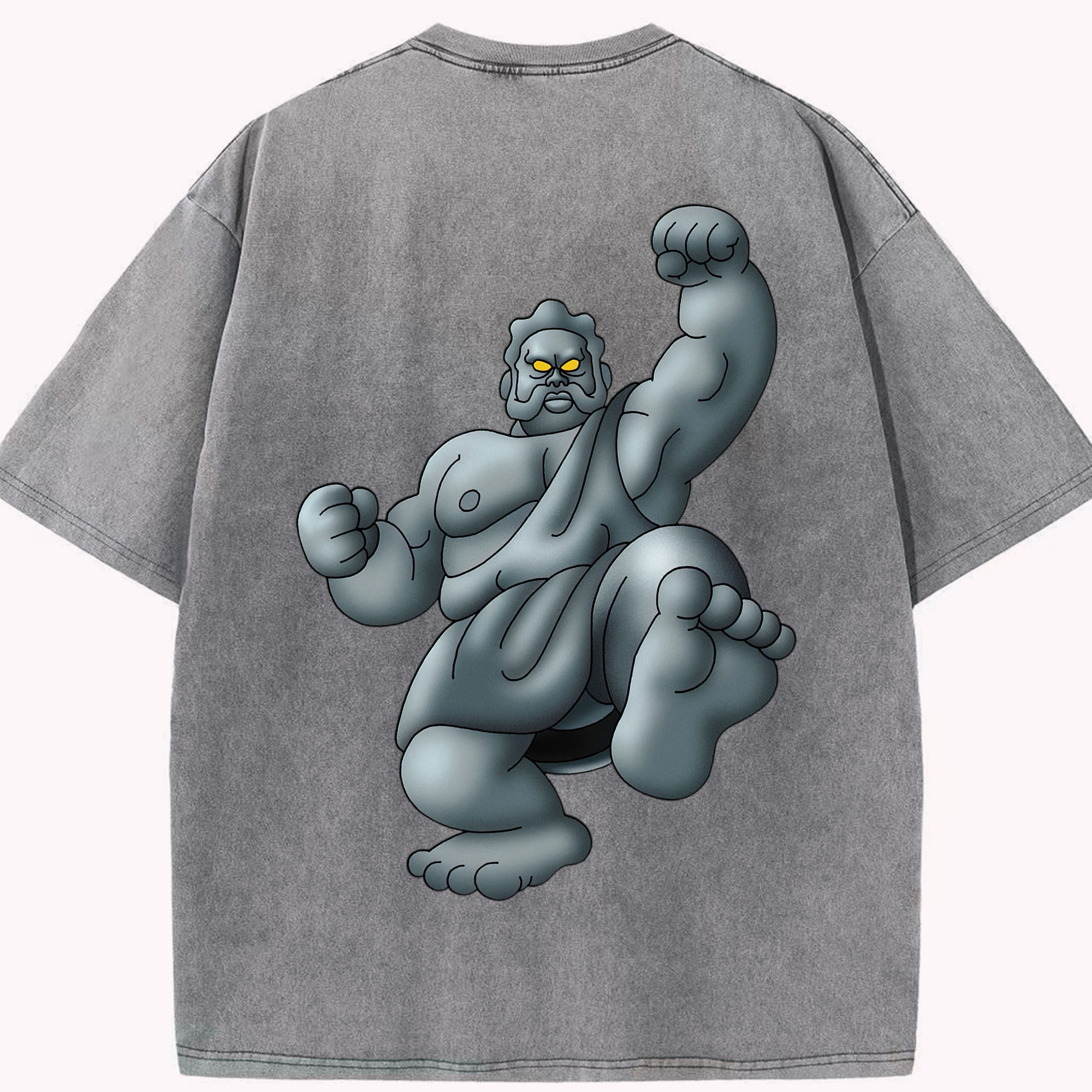 （画像用） ドラゴンクエスト Doragon Kuesuto Dragon Quest 綿100% ヴィンテージ風 半袖Tシャツ（背面プリント）