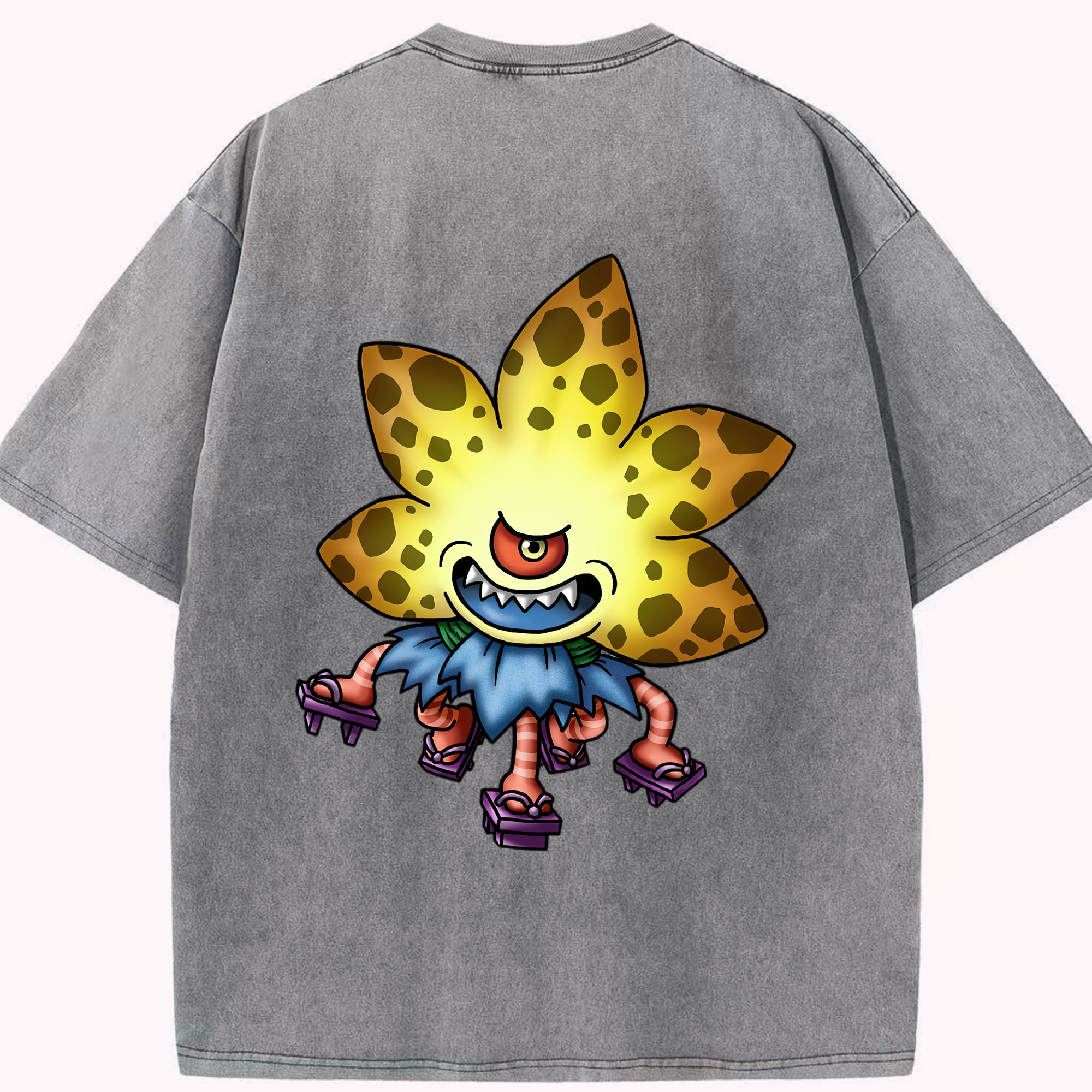 （画像用） ドラゴンクエスト Doragon Kuesuto Dragon Quest 綿100% ヴィンテージ風 半袖Tシャツ（背面プリント）