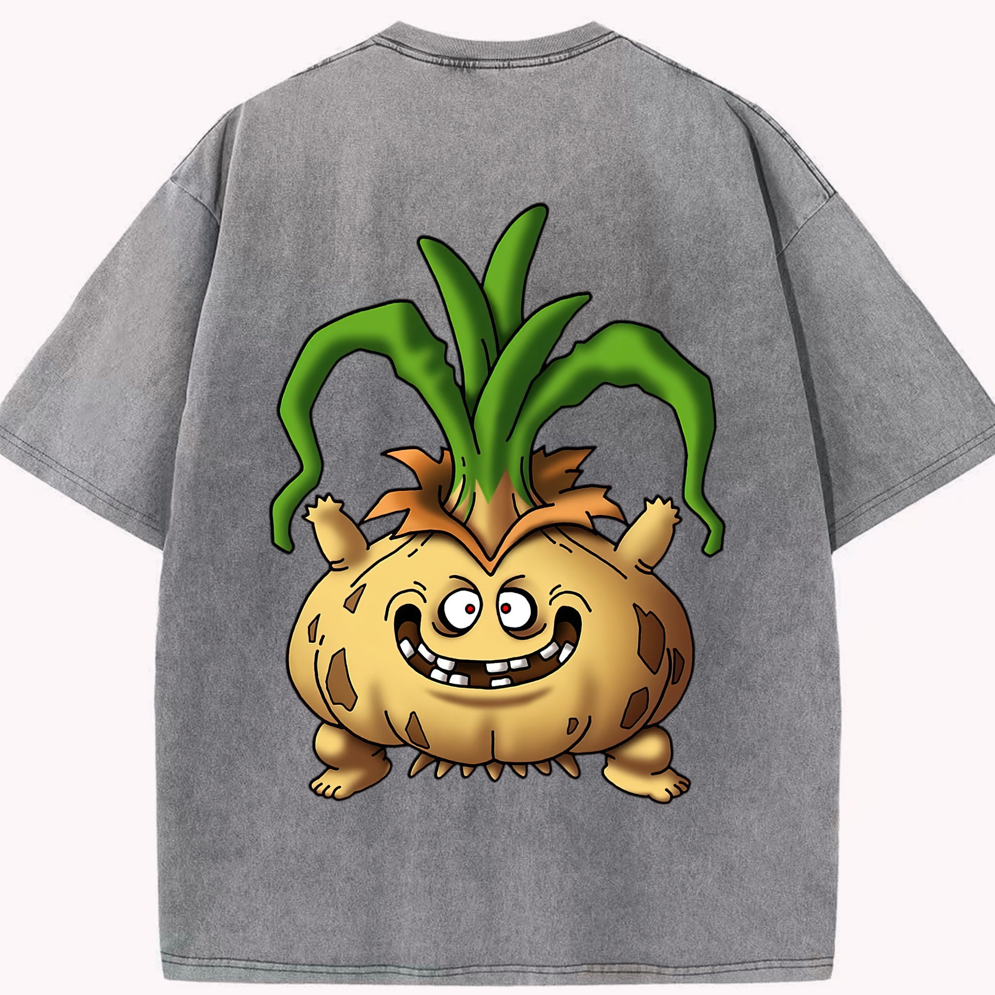（画像用） ドラゴンクエスト Doragon Kuesuto Dragon Quest 綿100% ヴィンテージ風 半袖Tシャツ（背面プリント）