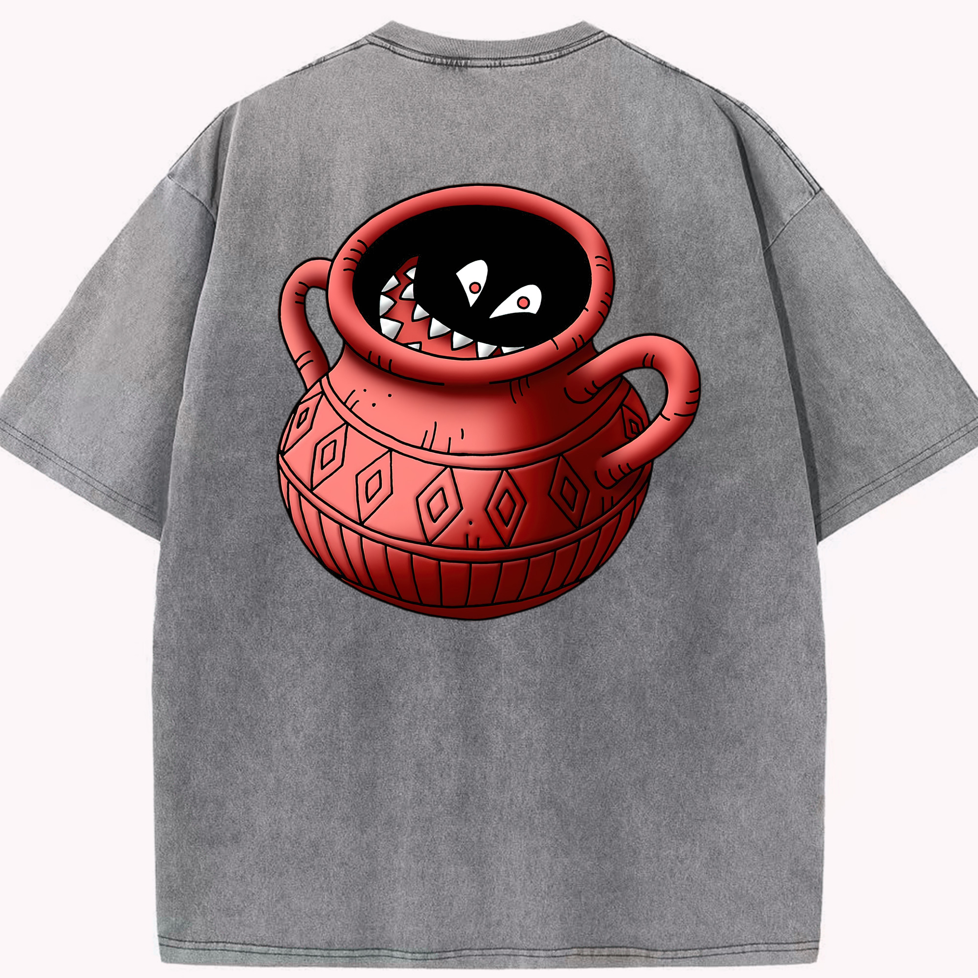（画像用） ドラゴンクエスト Doragon Kuesuto Dragon Quest 綿100% ヴィンテージ風 半袖Tシャツ（背面プリント）