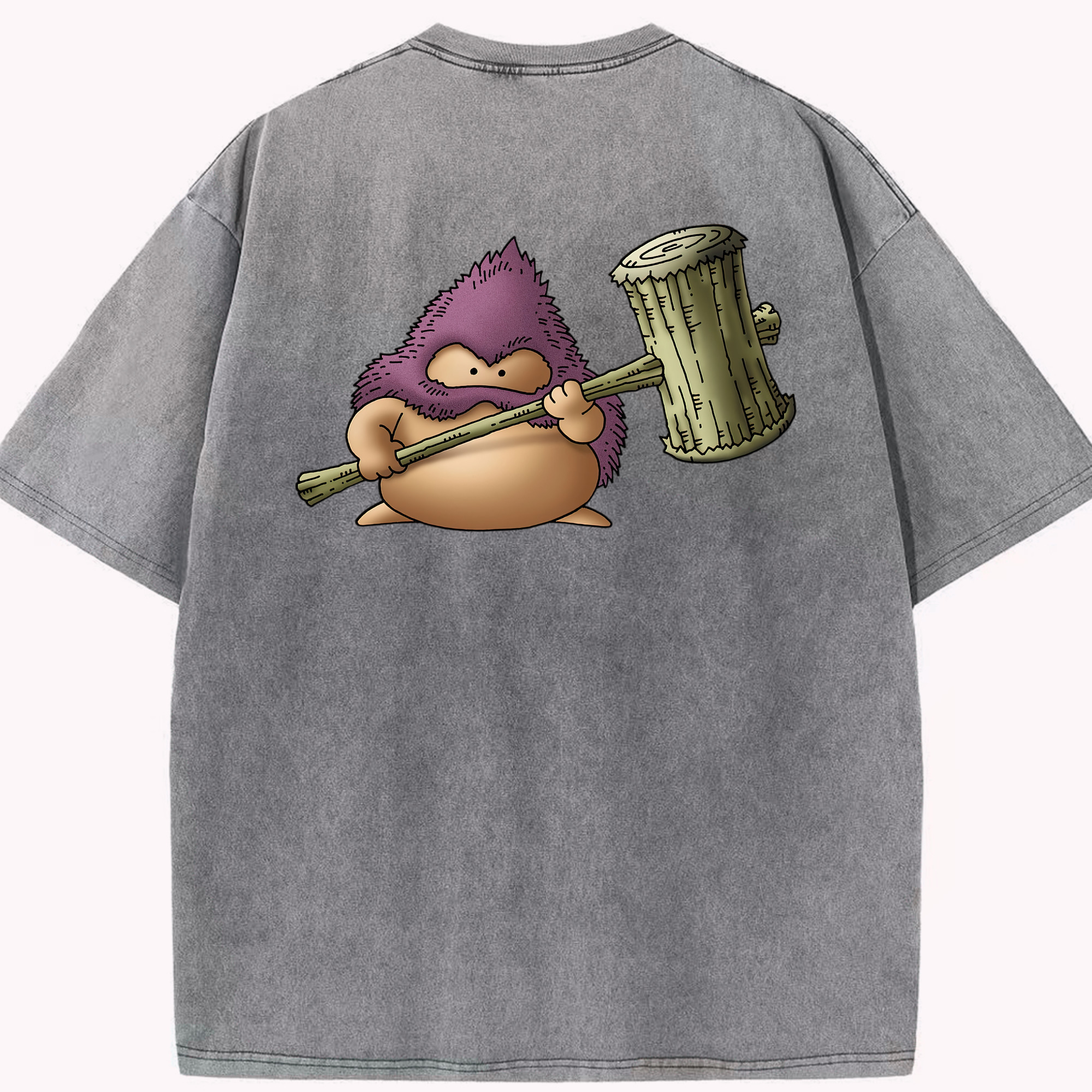 （画像用） ドラゴンクエスト Doragon Kuesuto Dragon Quest 綿100% ヴィンテージ風 半袖Tシャツ（背面プリント）