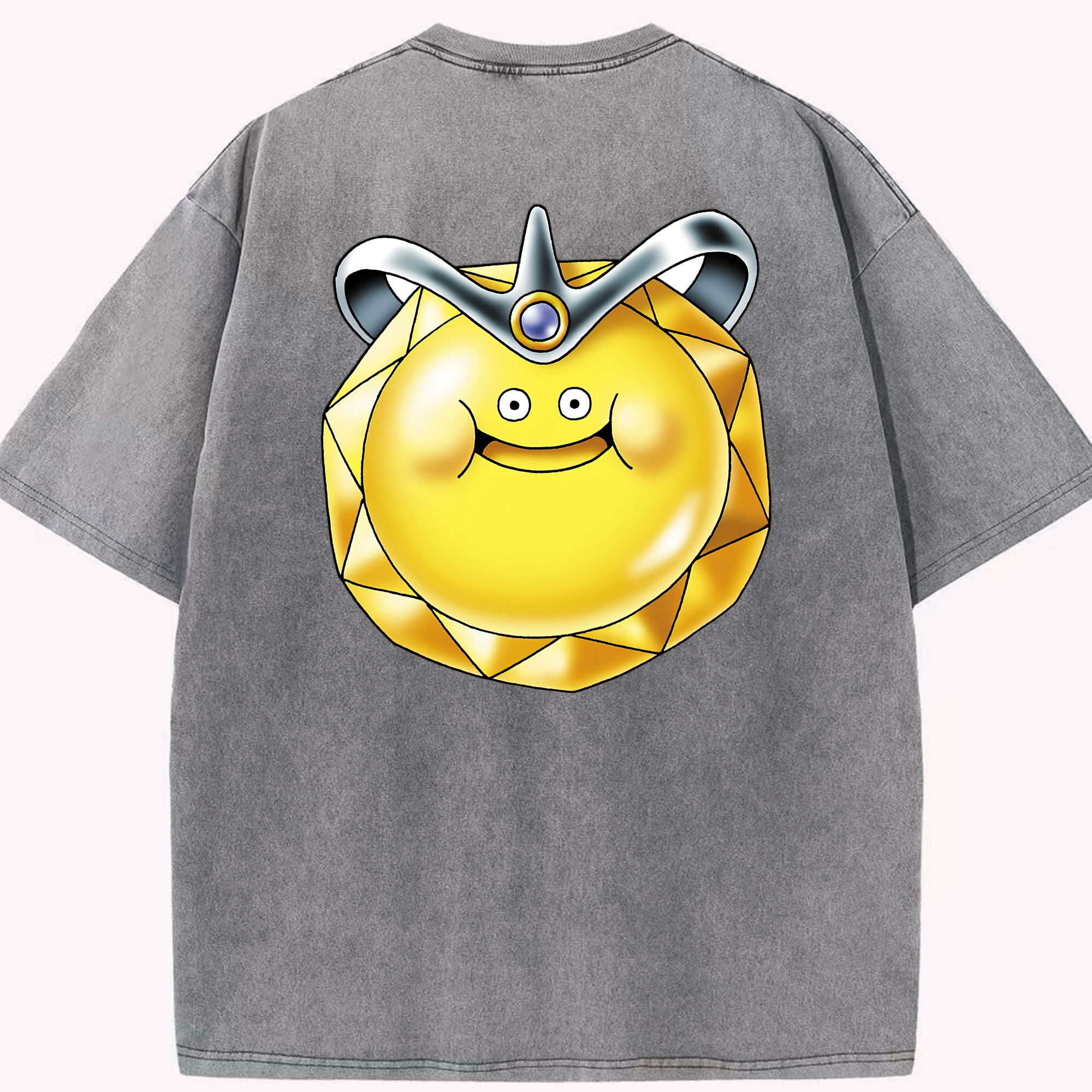 （画像用） ドラゴンクエスト Doragon Kuesuto Dragon Quest 綿100% ヴィンテージ風 半袖Tシャツ（背面プリント）
