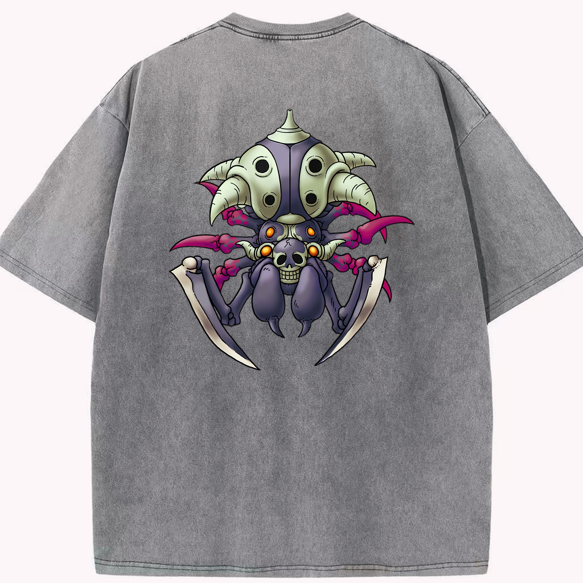 （画像用） ドラゴンクエスト Doragon Kuesuto Dragon Quest 綿100% ヴィンテージ風 半袖Tシャツ（背面プリント）