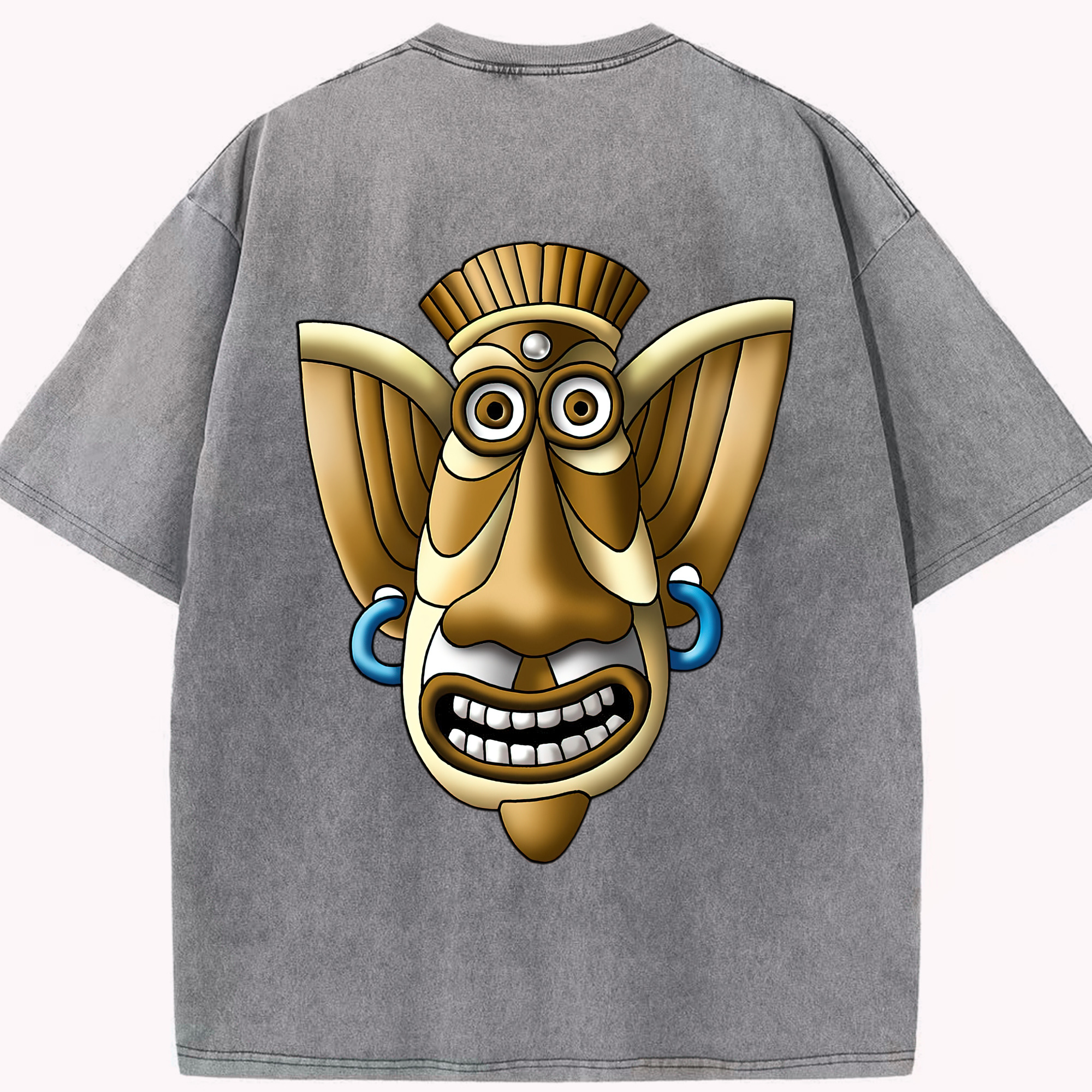 （画像用） ドラゴンクエスト Doragon Kuesuto Dragon Quest 綿100% ヴィンテージ風 半袖Tシャツ（背面プリント）