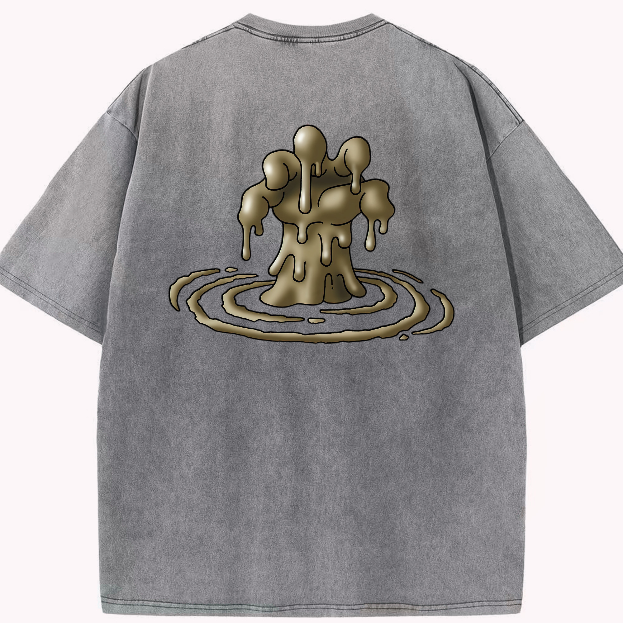 （画像用） ドラゴンクエスト Doragon Kuesuto Dragon Quest 綿100% ヴィンテージ風 半袖Tシャツ（背面プリント）