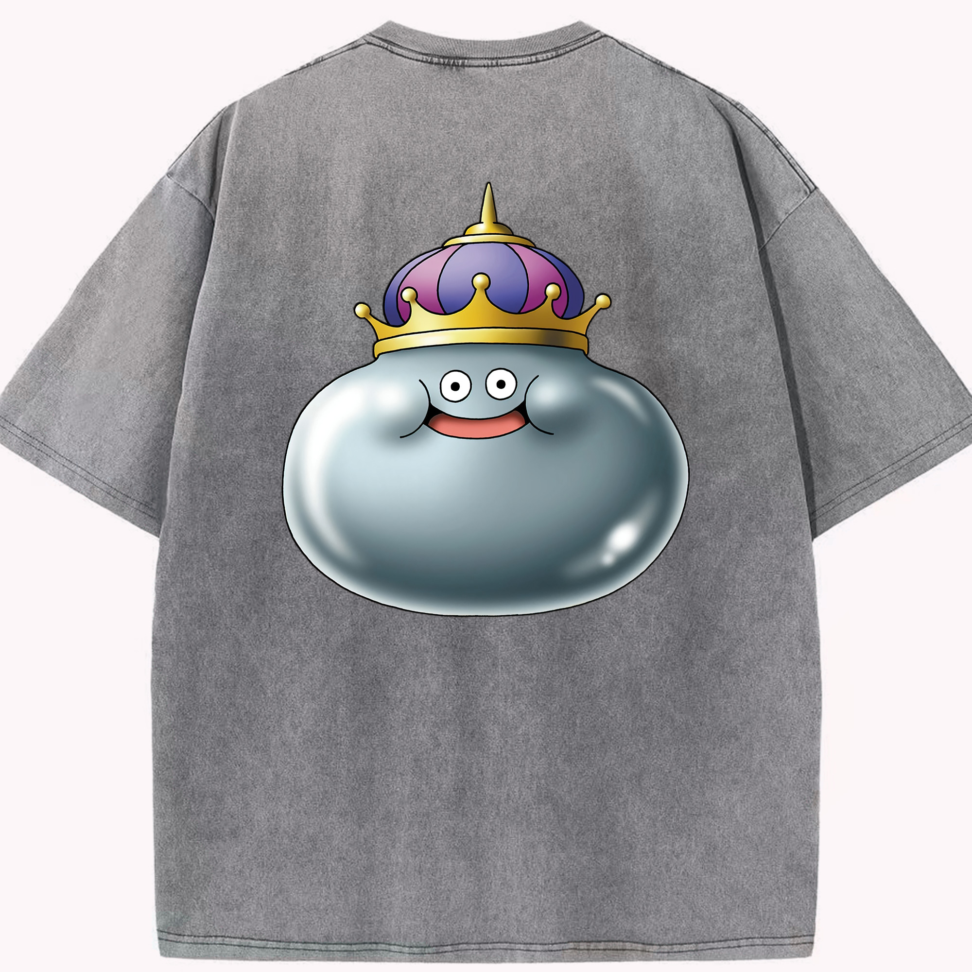 （画像用） ドラゴンクエスト Doragon Kuesuto Dragon Quest 綿100% ヴィンテージ風 半袖Tシャツ（背面プリント）