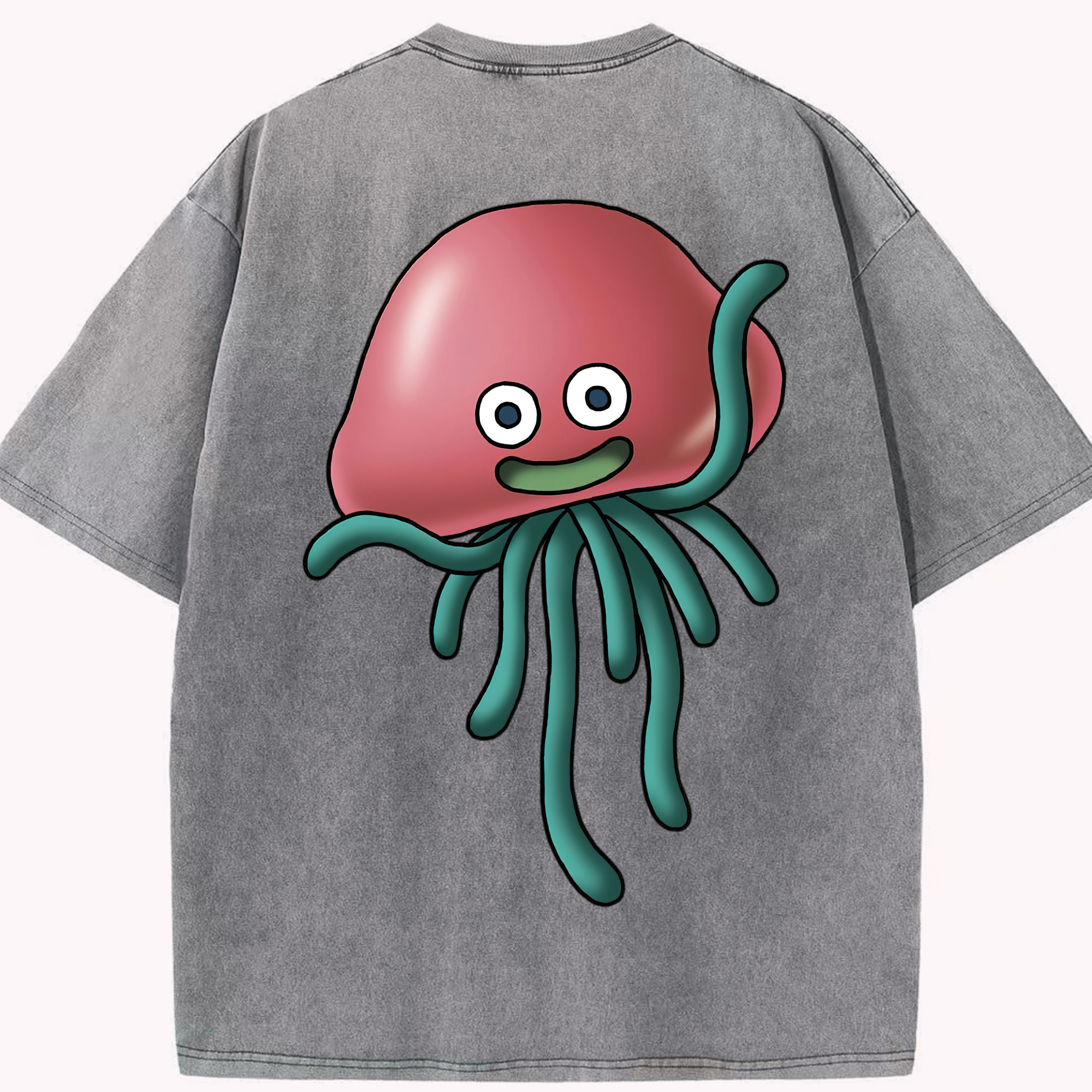 （画像用） ドラゴンクエスト Doragon Kuesuto Dragon Quest 綿100% ヴィンテージ風 半袖Tシャツ（背面プリント）