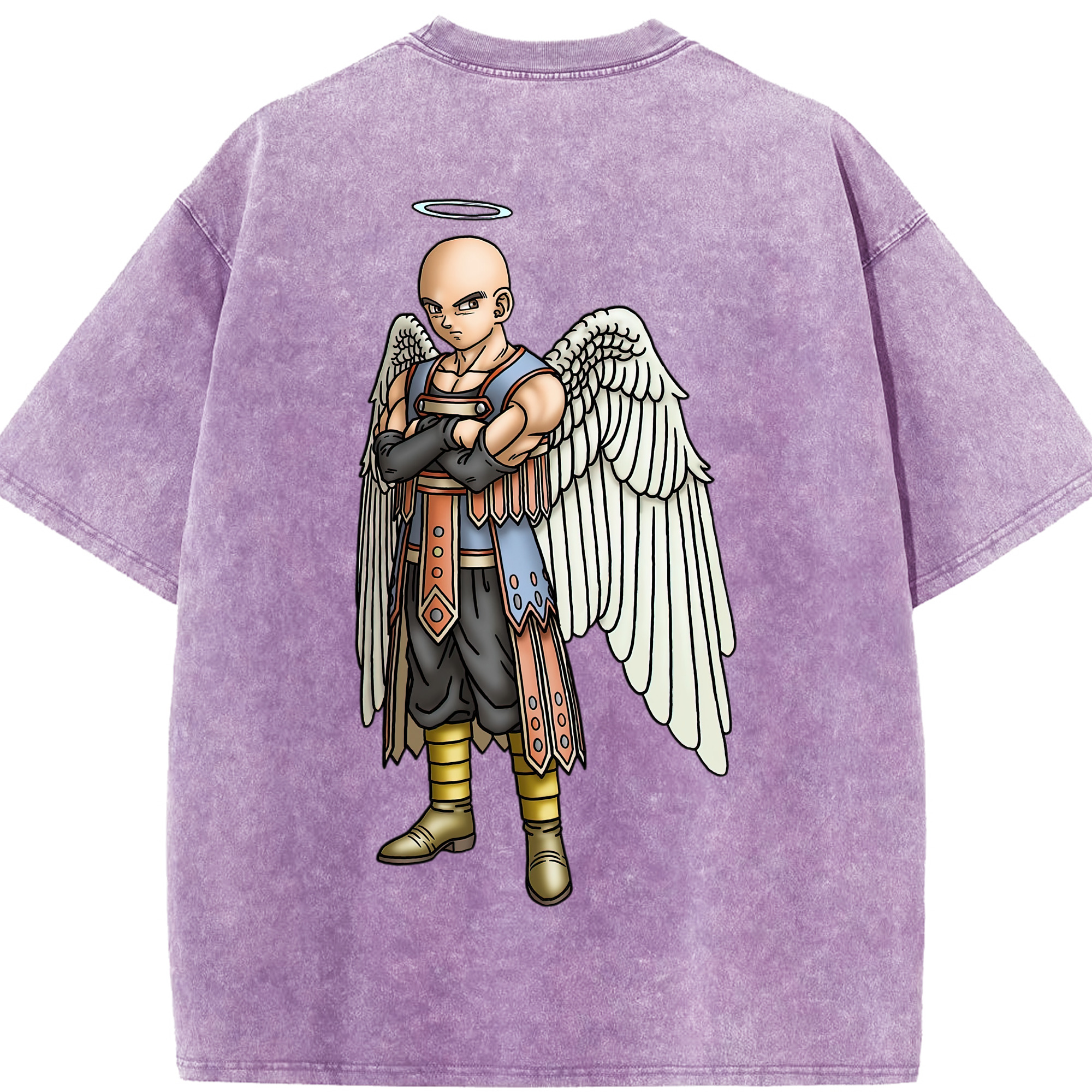 （画像用） ドラゴンクエスト Doragon Kuesuto Dragon Quest 綿100% ヴィンテージ風 半袖Tシャツ（背面プリント）