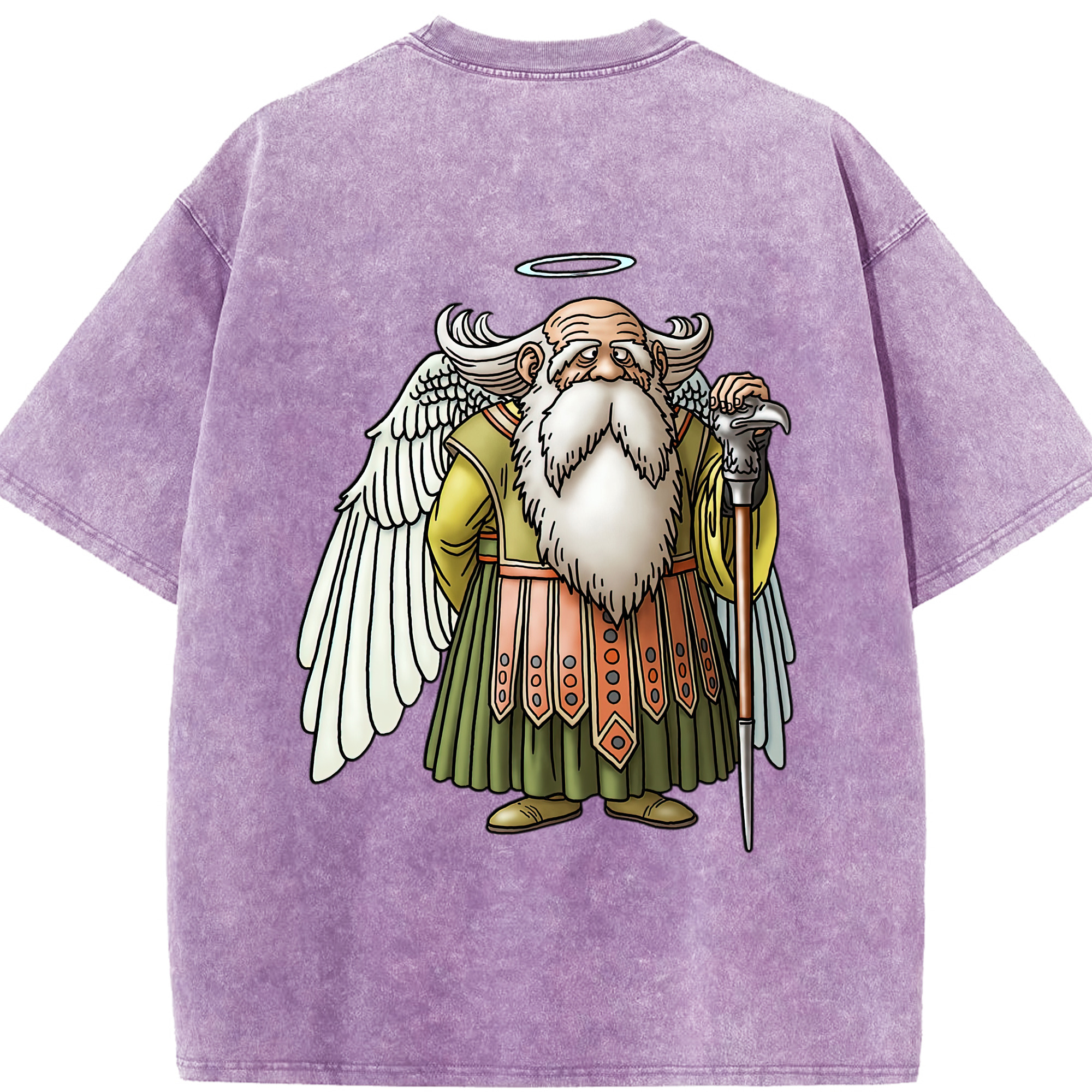 （画像用） ドラゴンクエスト Doragon Kuesuto Dragon Quest 綿100% ヴィンテージ風 半袖Tシャツ（背面プリント）
