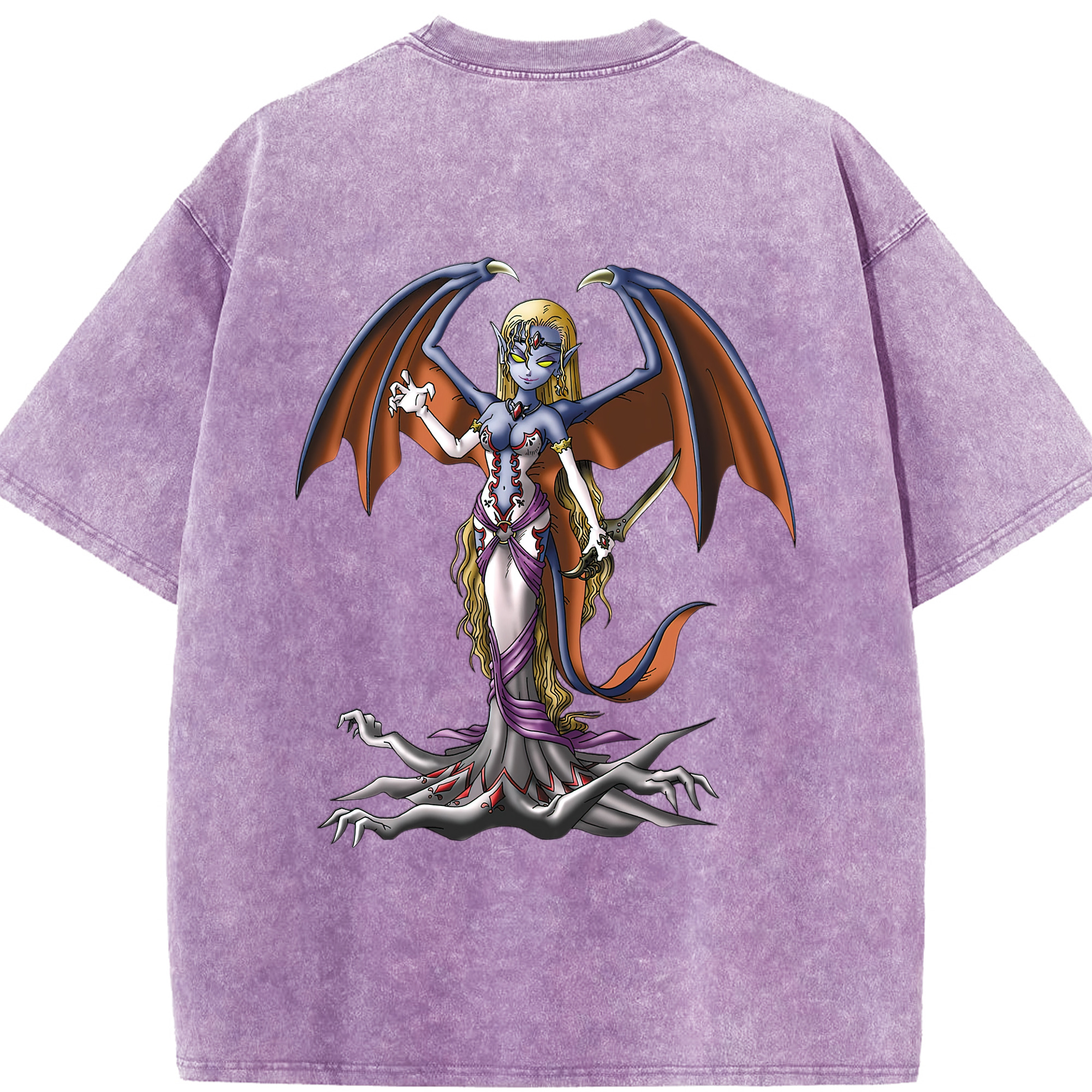 （画像用） ドラゴンクエスト Doragon Kuesuto Dragon Quest 綿100% ヴィンテージ風 半袖Tシャツ（背面プリント）