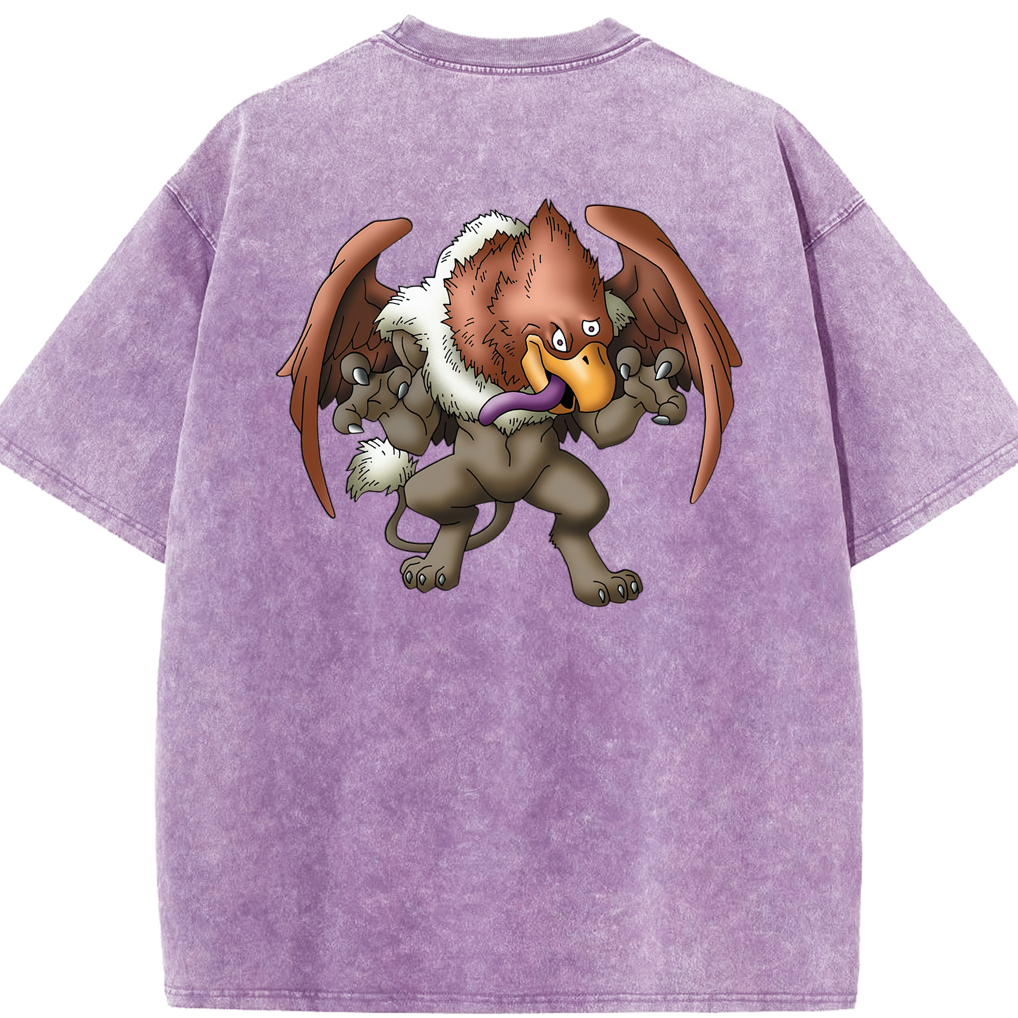 （画像用） ドラゴンクエスト Doragon Kuesuto Dragon Quest 綿100% ヴィンテージ風 半袖Tシャツ（背面プリント）