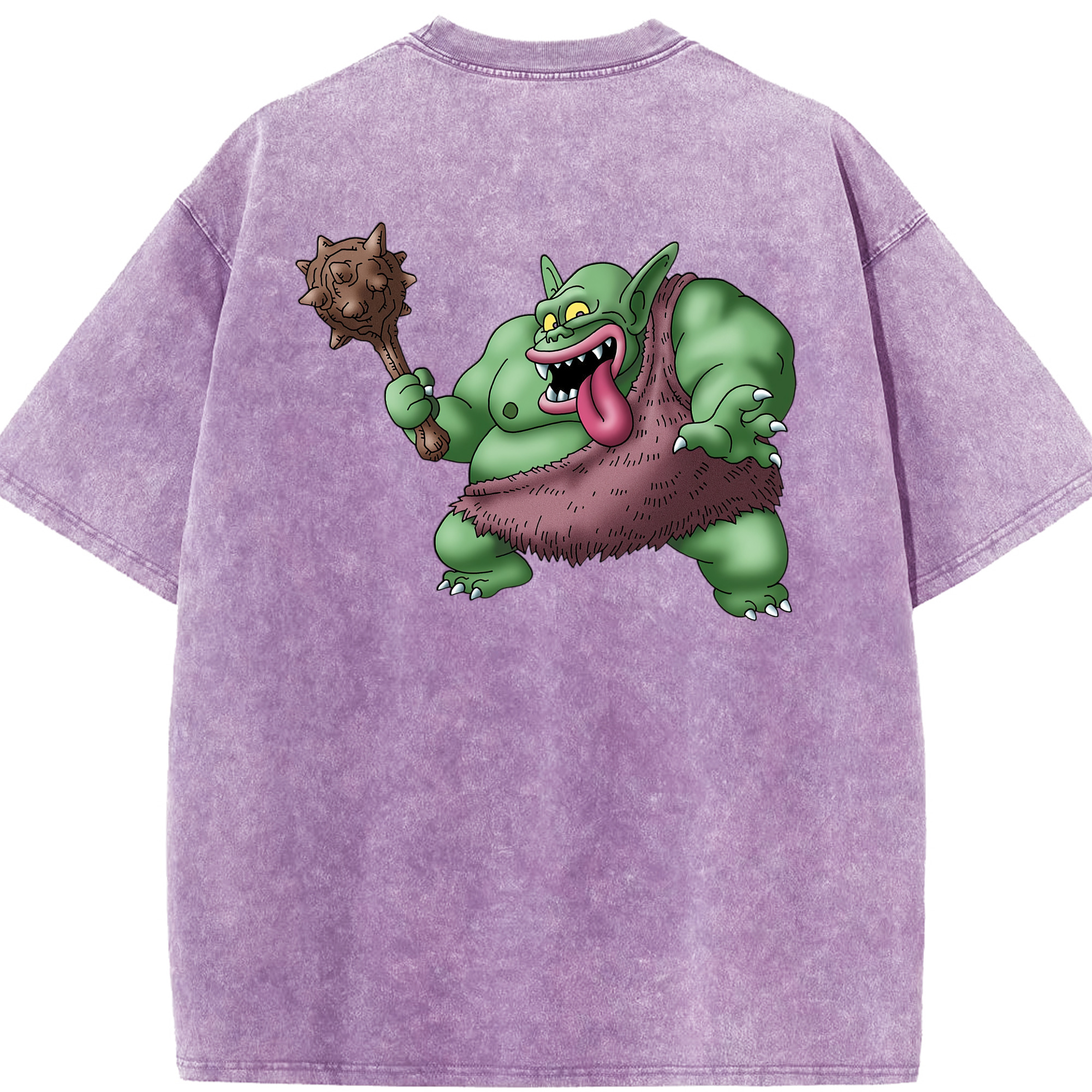 （画像用） ドラゴンクエスト Doragon Kuesuto Dragon Quest 綿100% ヴィンテージ風 半袖Tシャツ（背面プリント）