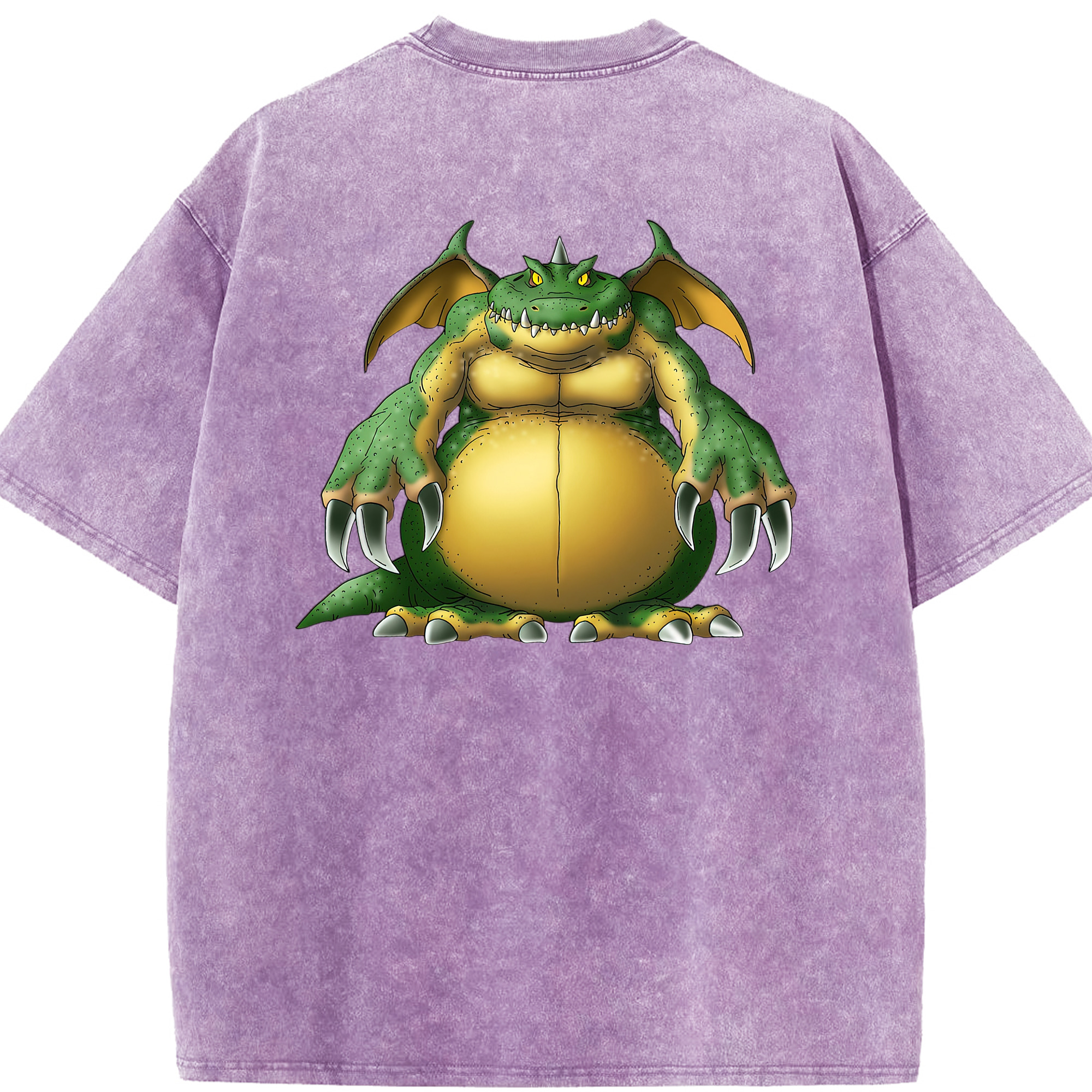 （画像用） ドラゴンクエスト Doragon Kuesuto Dragon Quest 綿100% ヴィンテージ風 半袖Tシャツ（背面プリント）