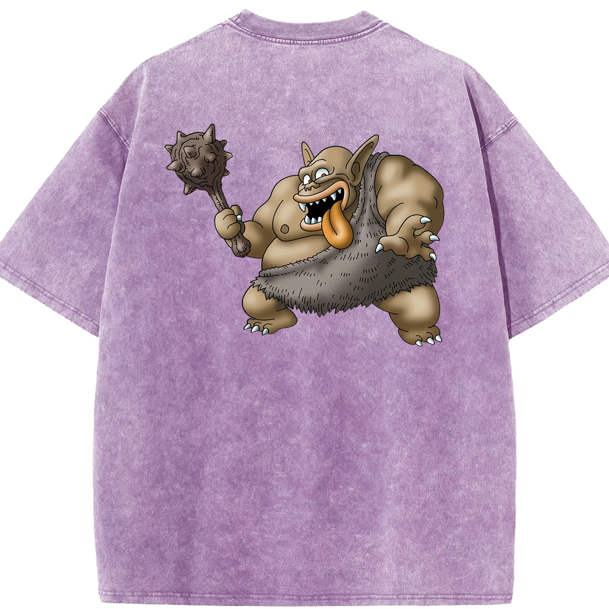 （画像用） ドラゴンクエスト Doragon Kuesuto Dragon Quest 綿100% ヴィンテージ風 半袖Tシャツ（背面プリント）
