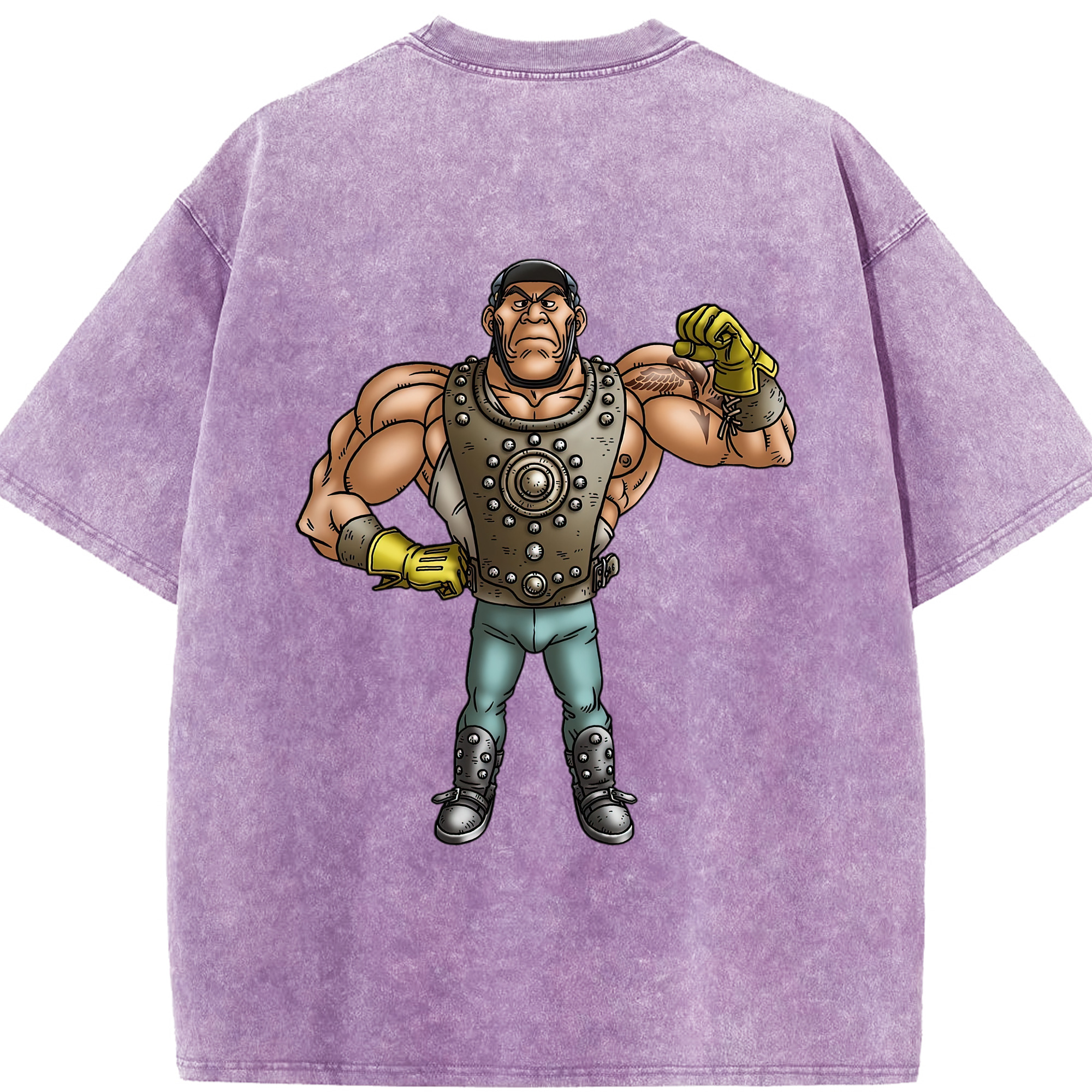 （画像用） ドラゴンクエスト Doragon Kuesuto Dragon Quest 綿100% ヴィンテージ風 半袖Tシャツ（背面プリント）