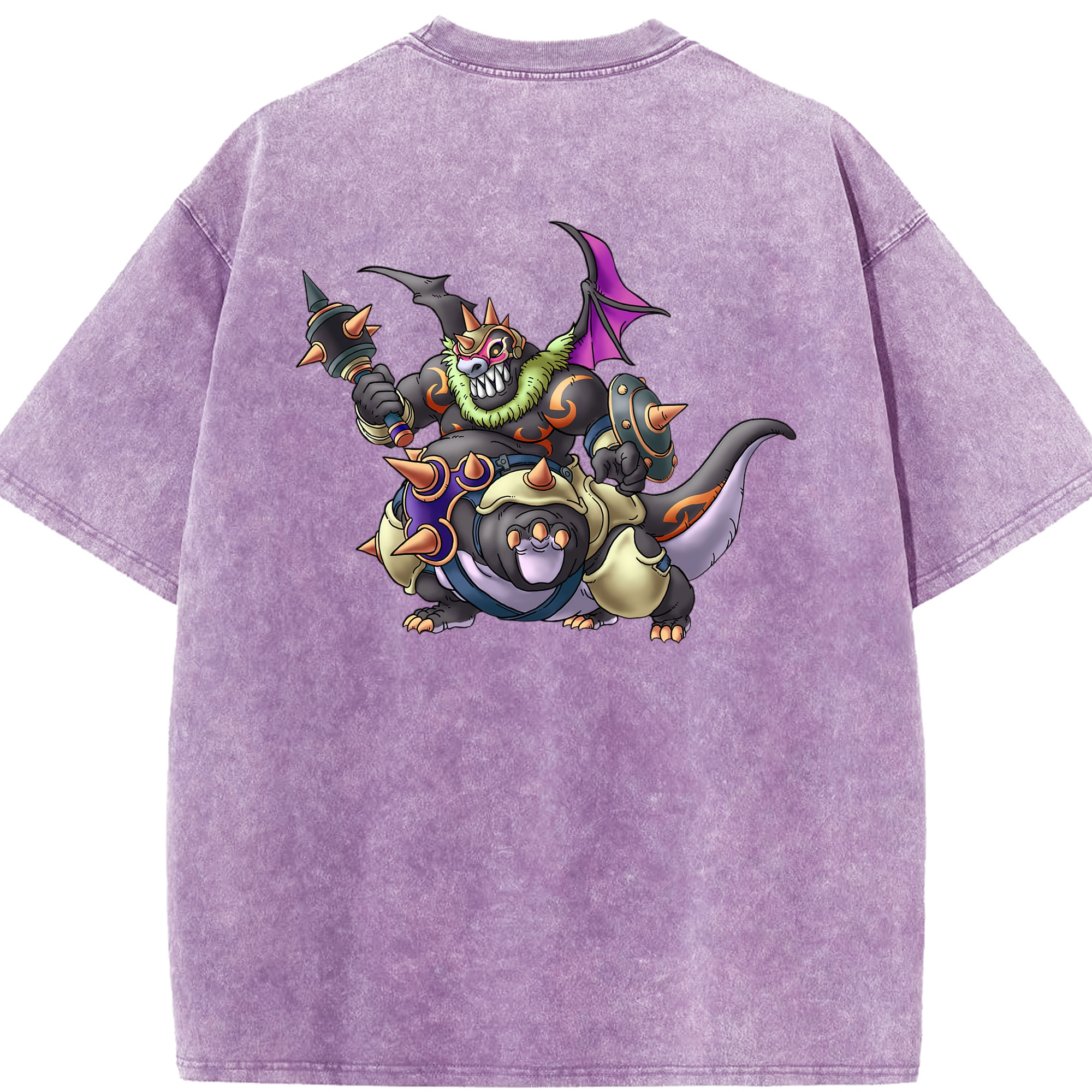 （画像用） ドラゴンクエスト Doragon Kuesuto Dragon Quest 綿100% ヴィンテージ風 半袖Tシャツ（背面プリント）