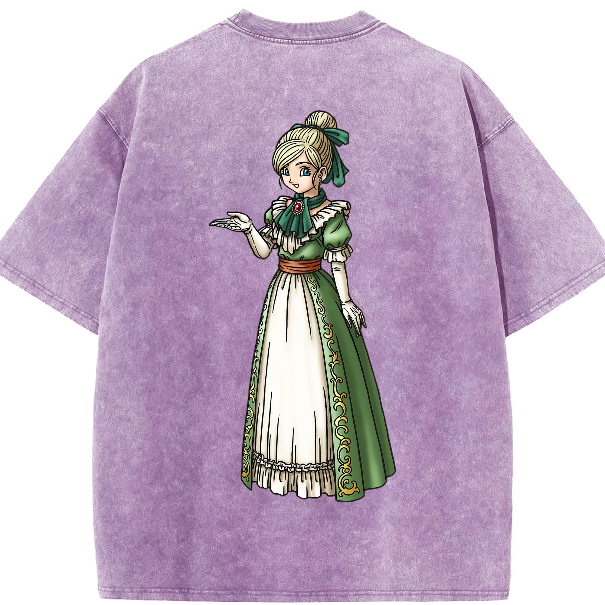 （画像用） ドラゴンクエスト Doragon Kuesuto Dragon Quest 綿100% ヴィンテージ風 半袖Tシャツ（背面プリント）