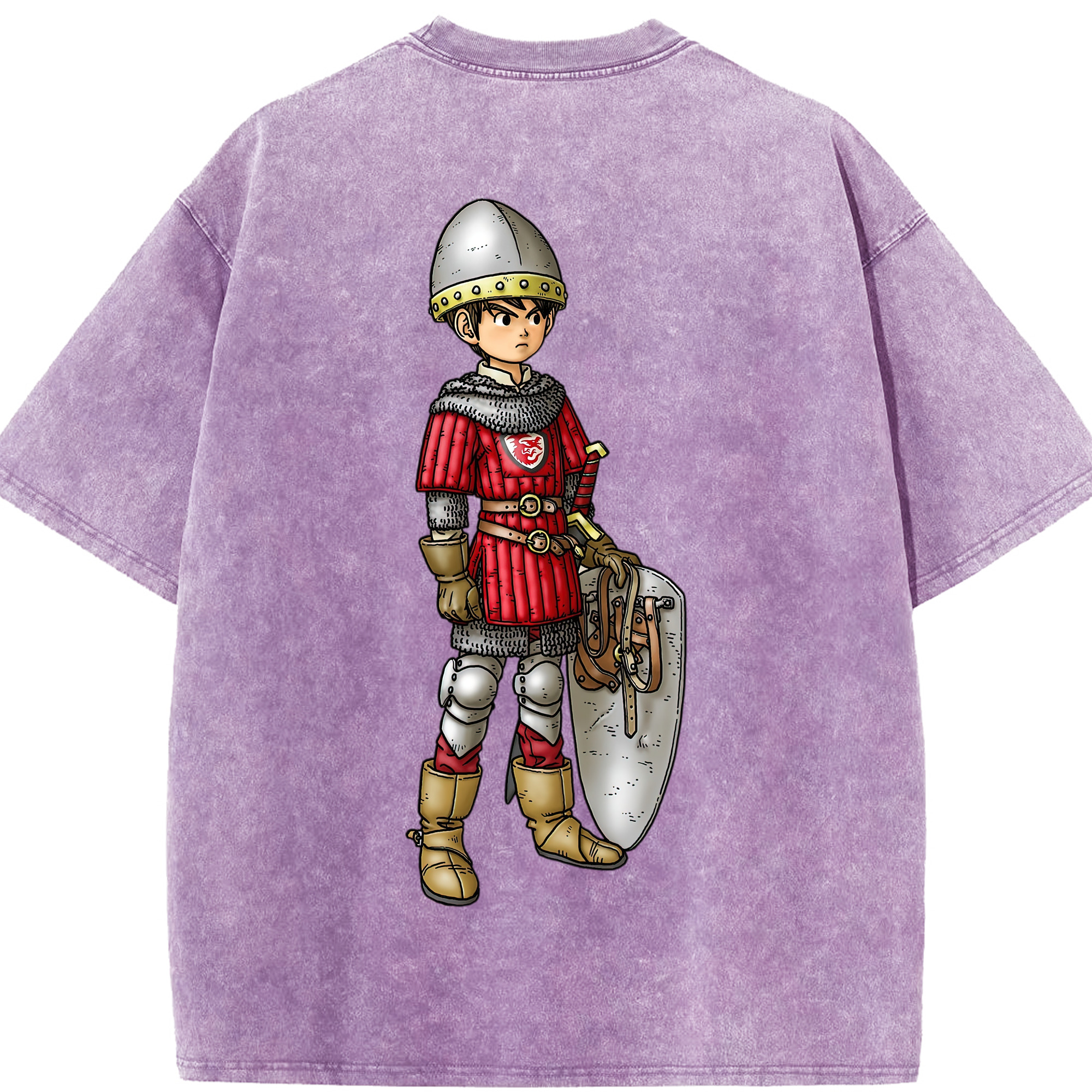 （画像用） ドラゴンクエスト Doragon Kuesuto Dragon Quest 綿100% ヴィンテージ風 半袖Tシャツ（背面プリント）