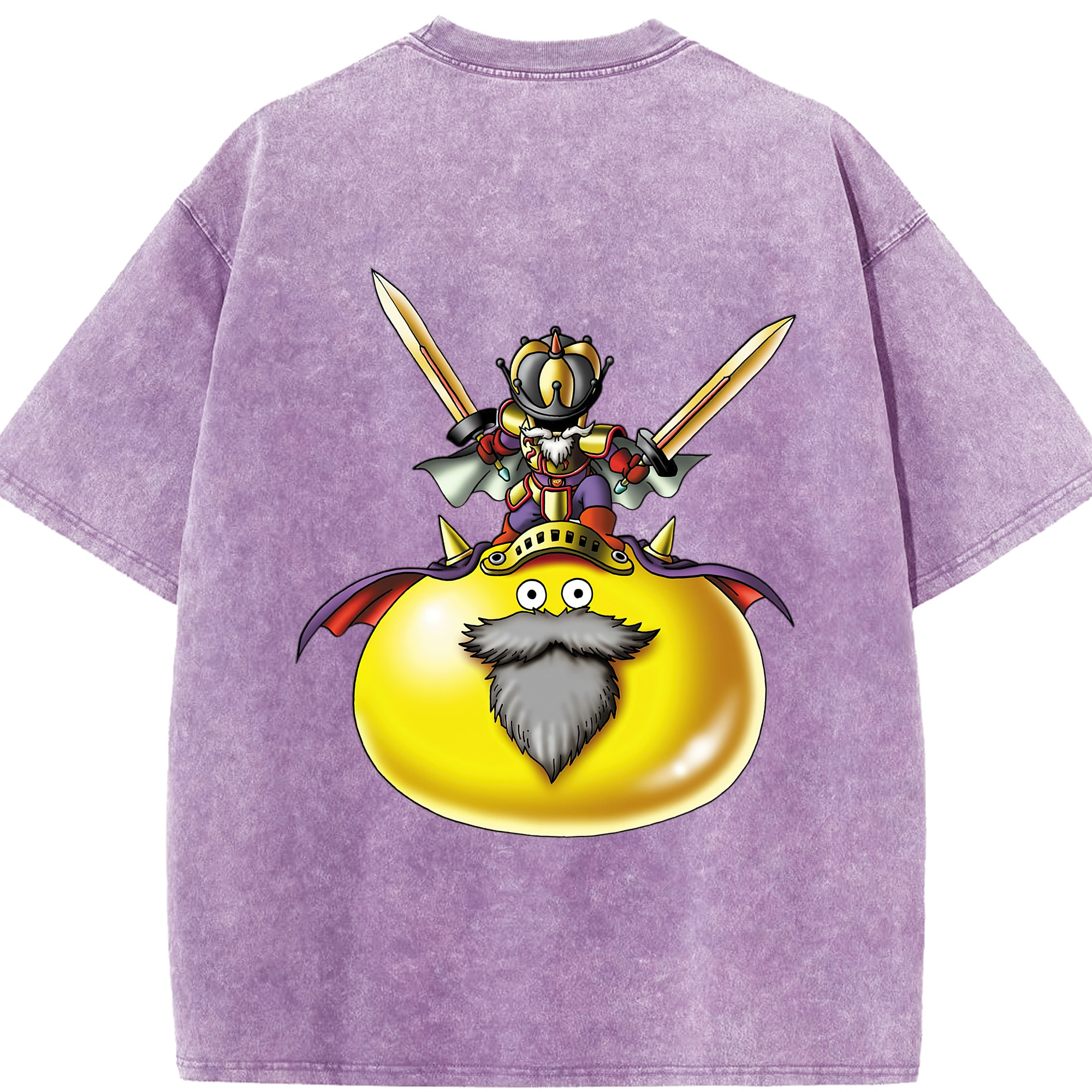 （画像用） ドラゴンクエスト Doragon Kuesuto Dragon Quest 綿100% ヴィンテージ風 半袖Tシャツ（背面プリント）