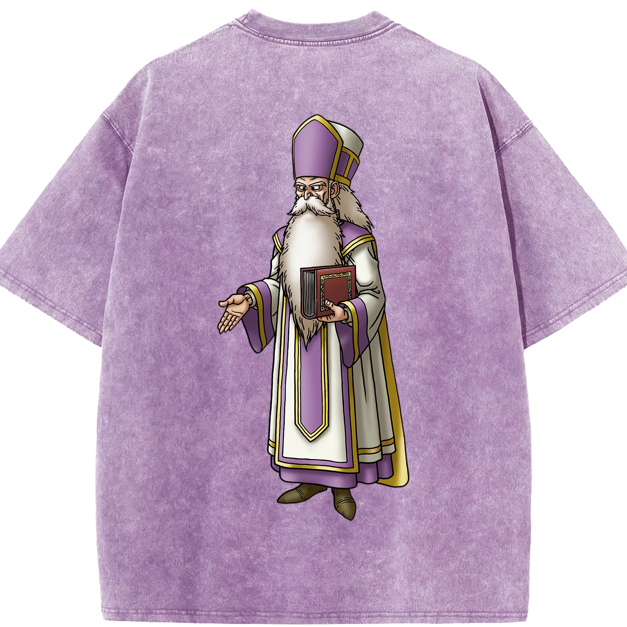 （画像用） ドラゴンクエスト Doragon Kuesuto Dragon Quest 綿100% ヴィンテージ風 半袖Tシャツ（背面プリント）